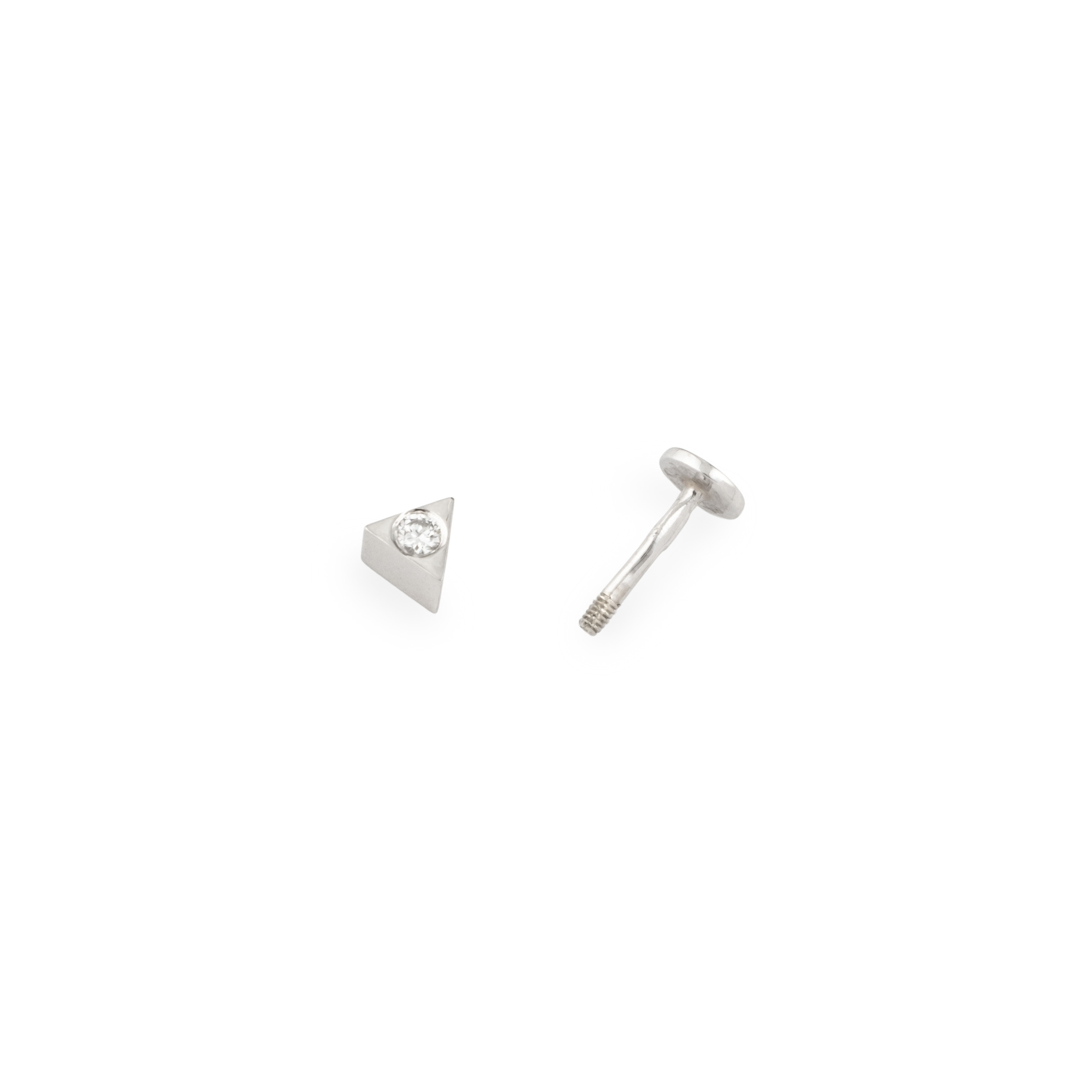 Piercing-helix made of gold Triangle with 1 mm diamond