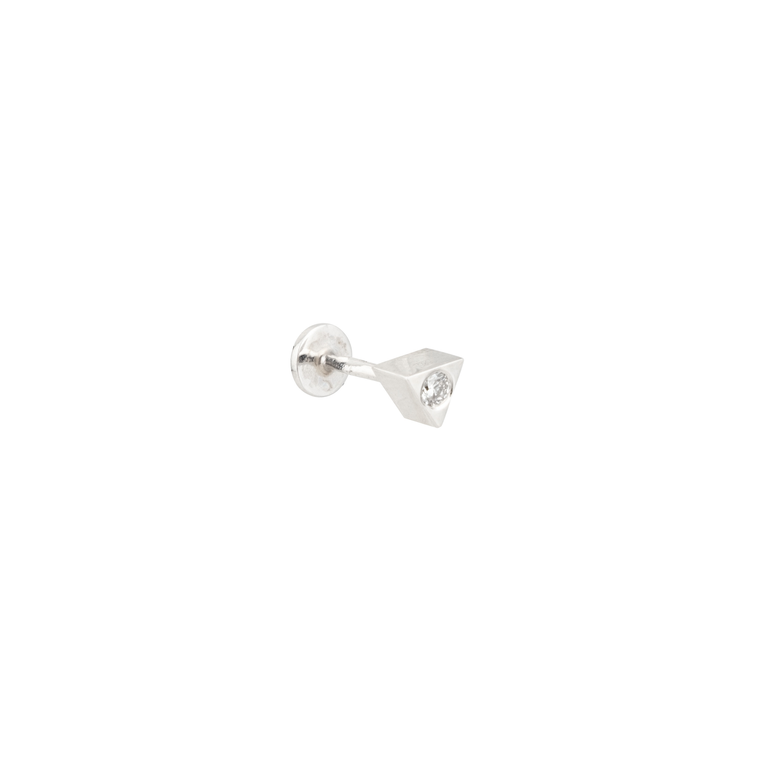 Piercing-helix made of gold Triangle with 1 mm diamond