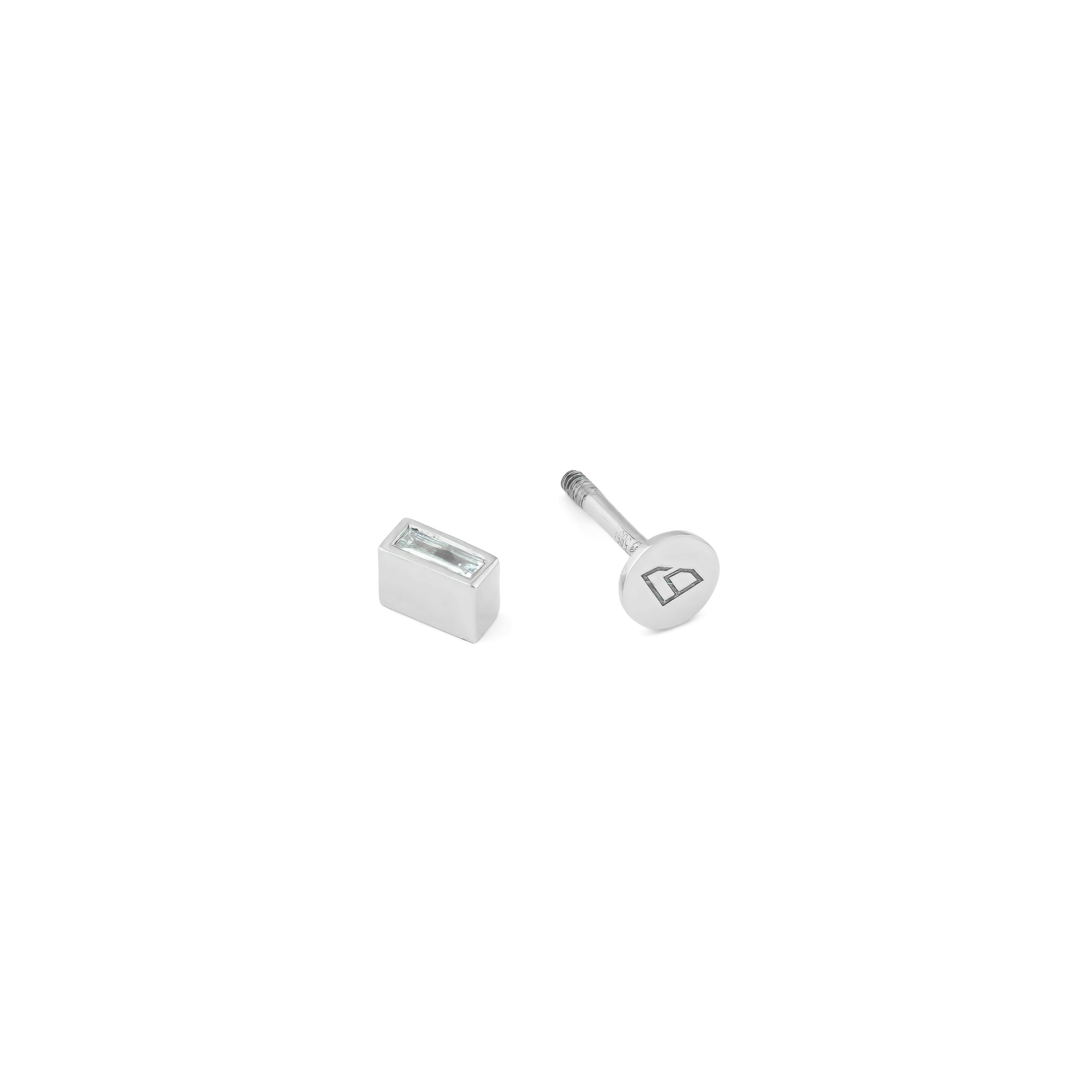Piercing helix made of gold rectangular 3.5 x 1.4 mm