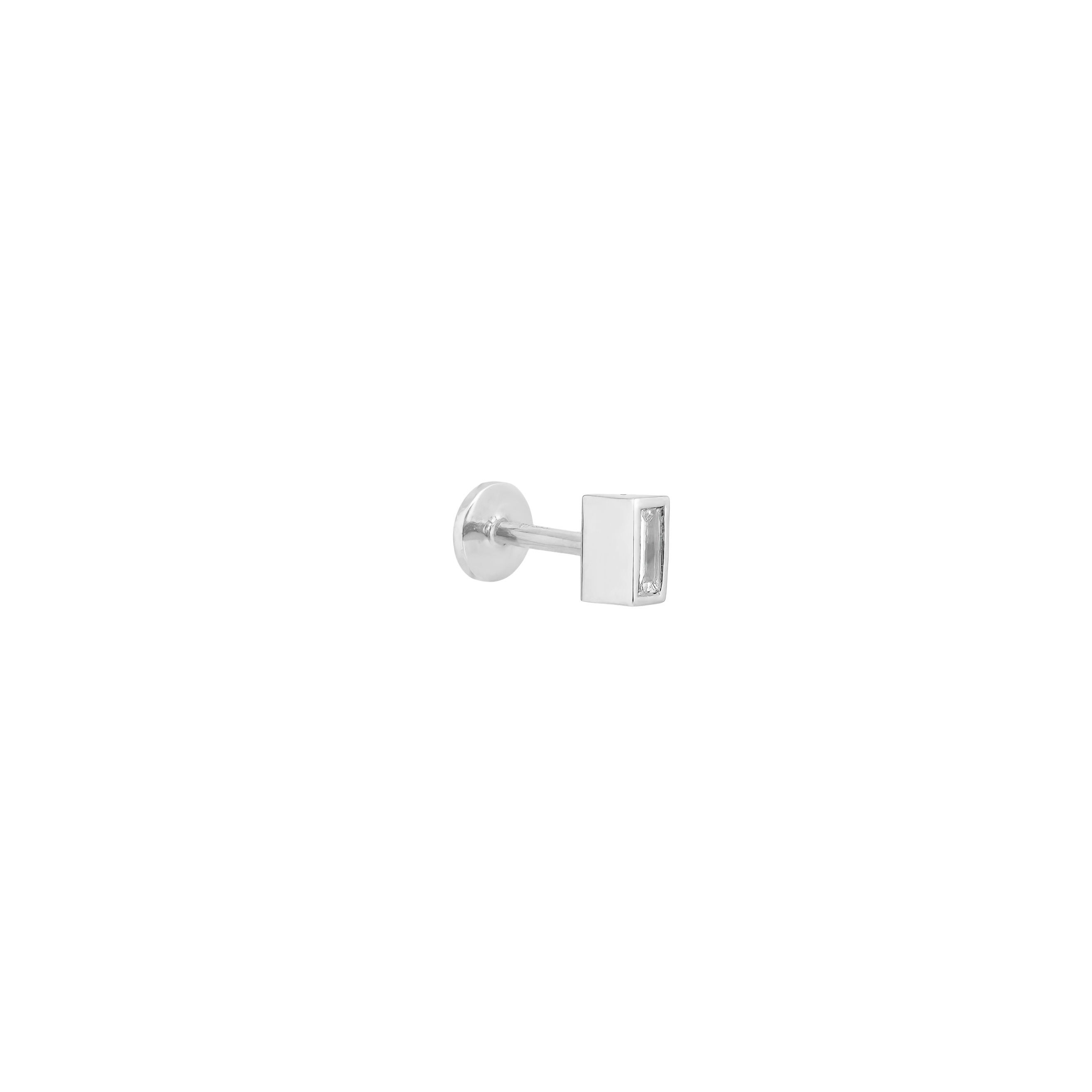 Piercing helix made of gold rectangular 3.5 x 1.4 mm