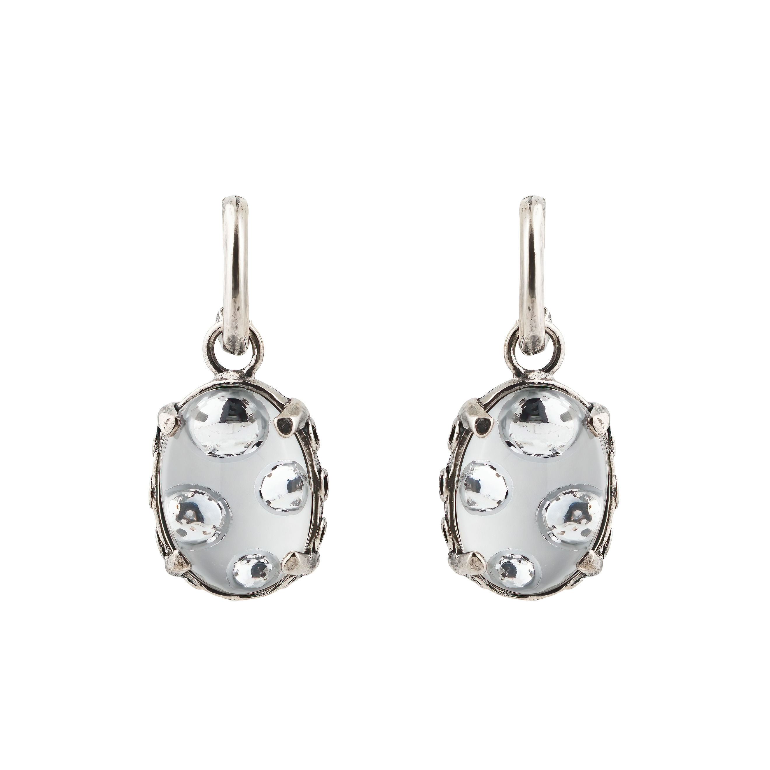 Small earrings with light stained glass