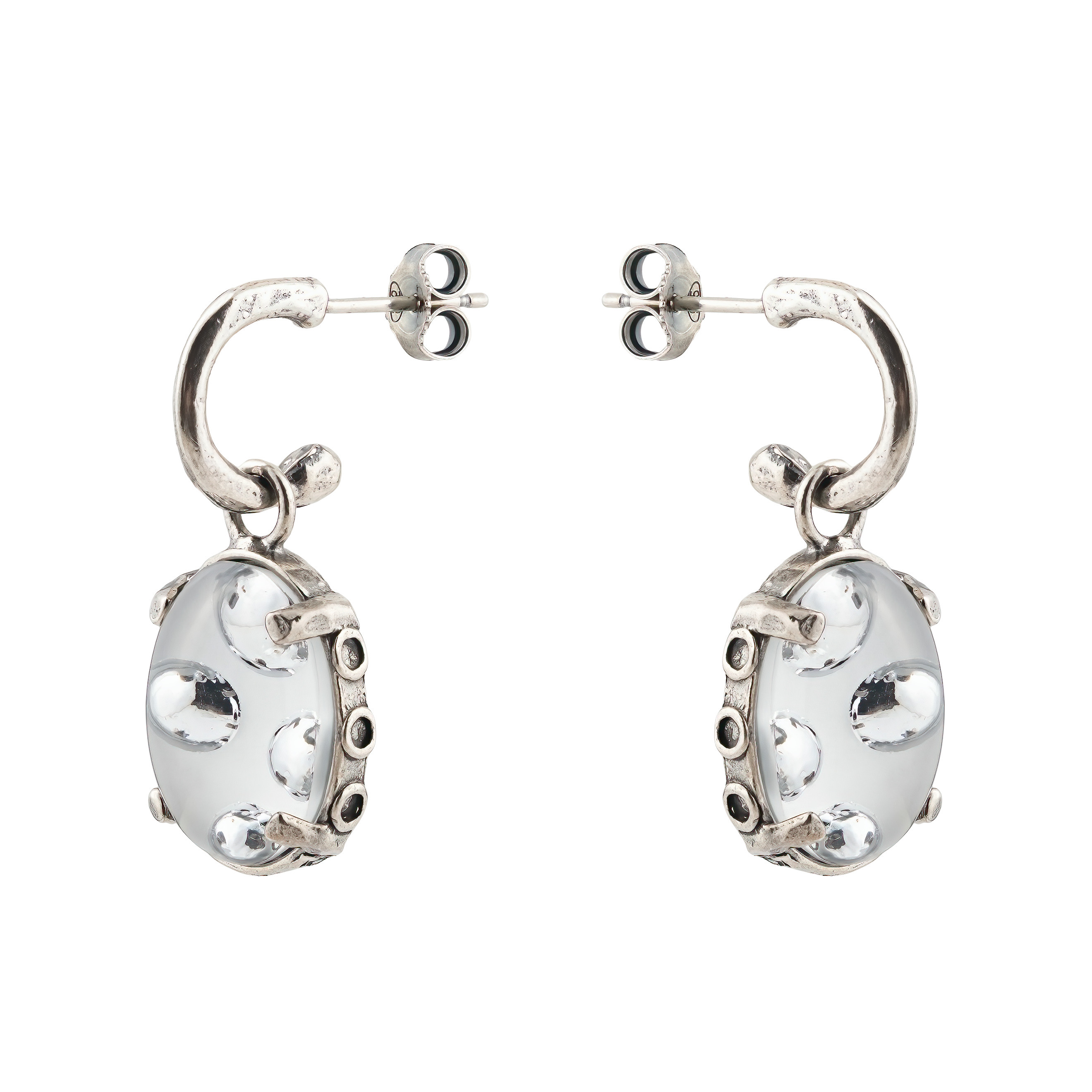 Small earrings with light stained glass