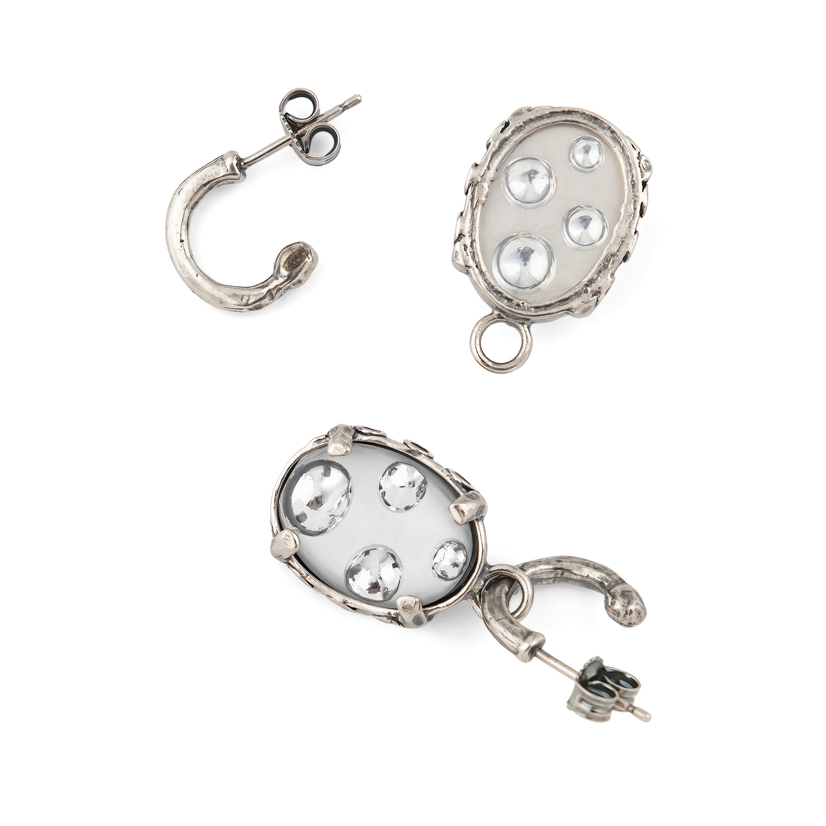 Small earrings with light stained glass