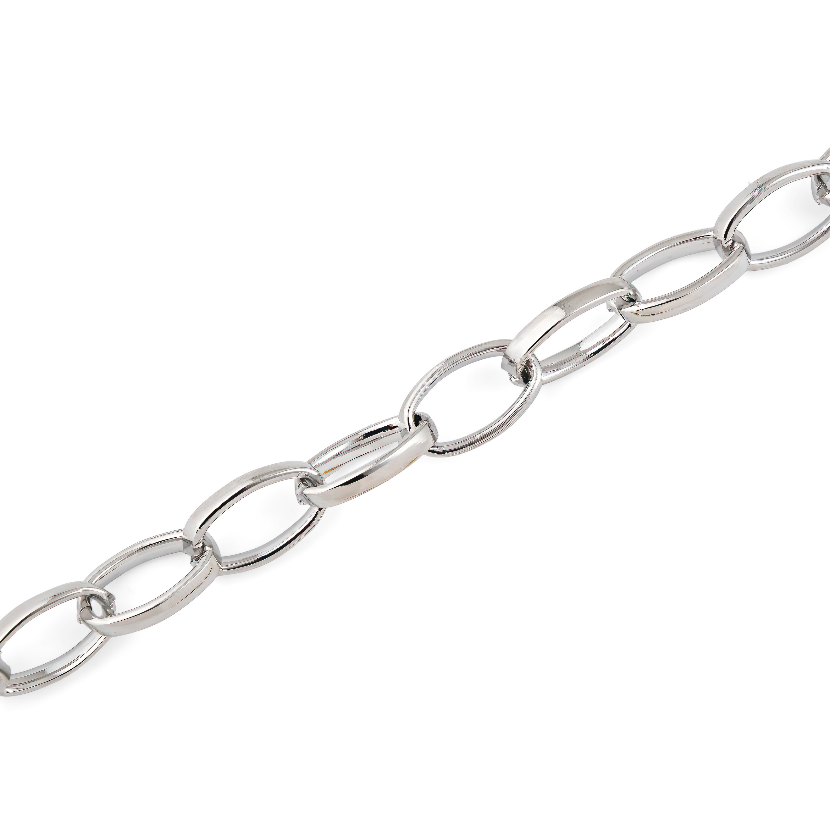 Silver Chain Necklace with Crystal Cross Pendant
