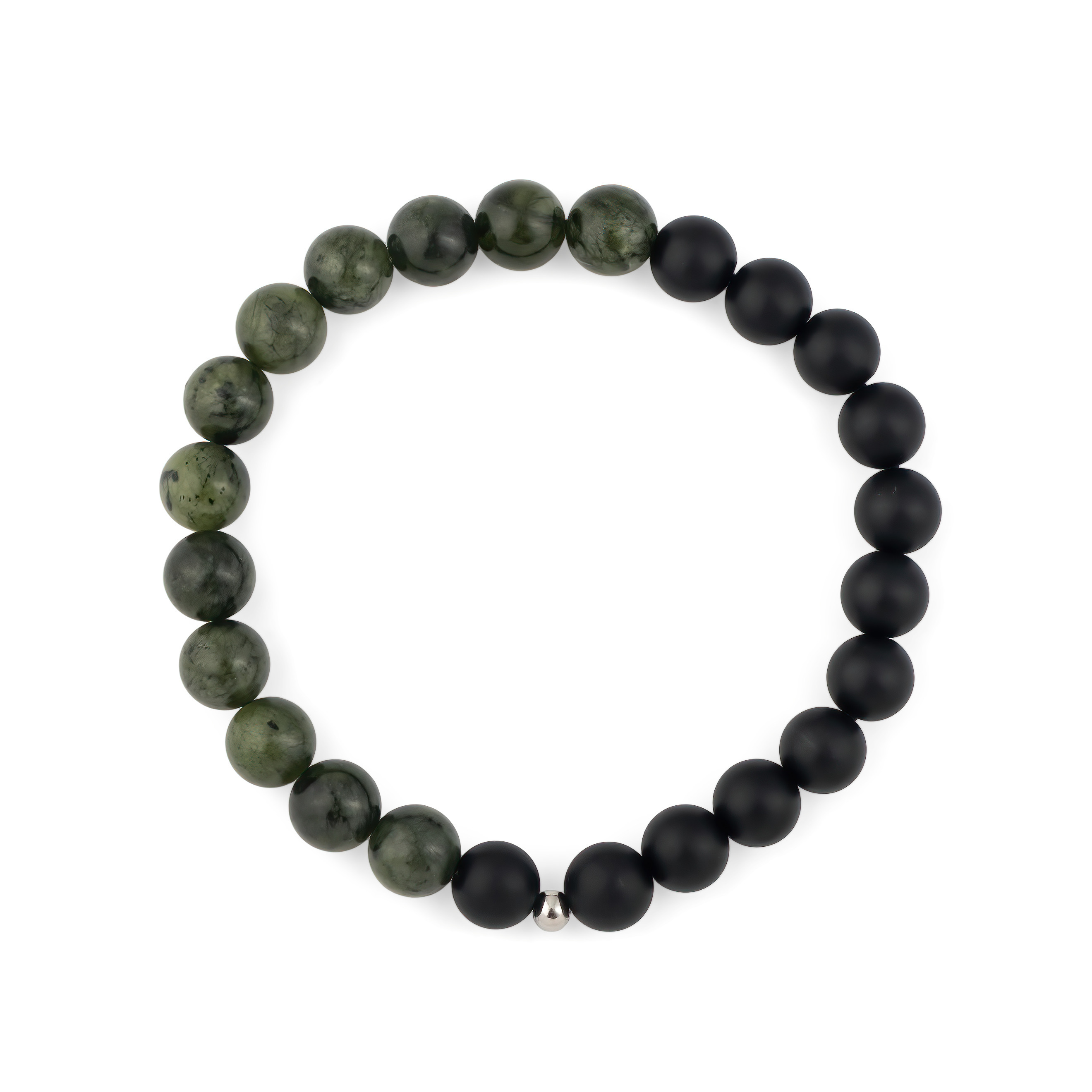 Agate and jade Ø8mm bracelet