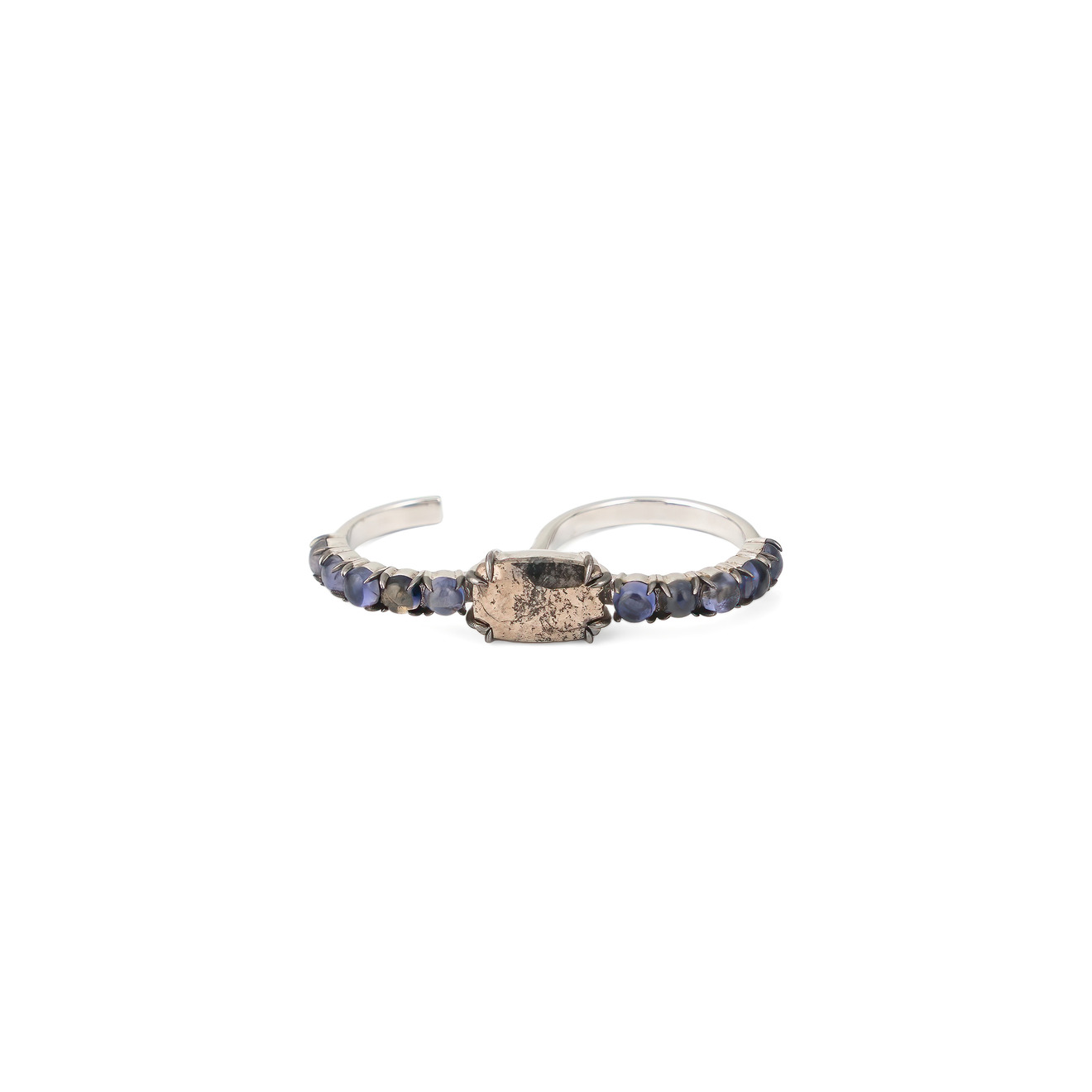 EKA KOMA Кольцо из серебра на два пальца eka koma морское кольцо из серебра с хрусталем и киантиом