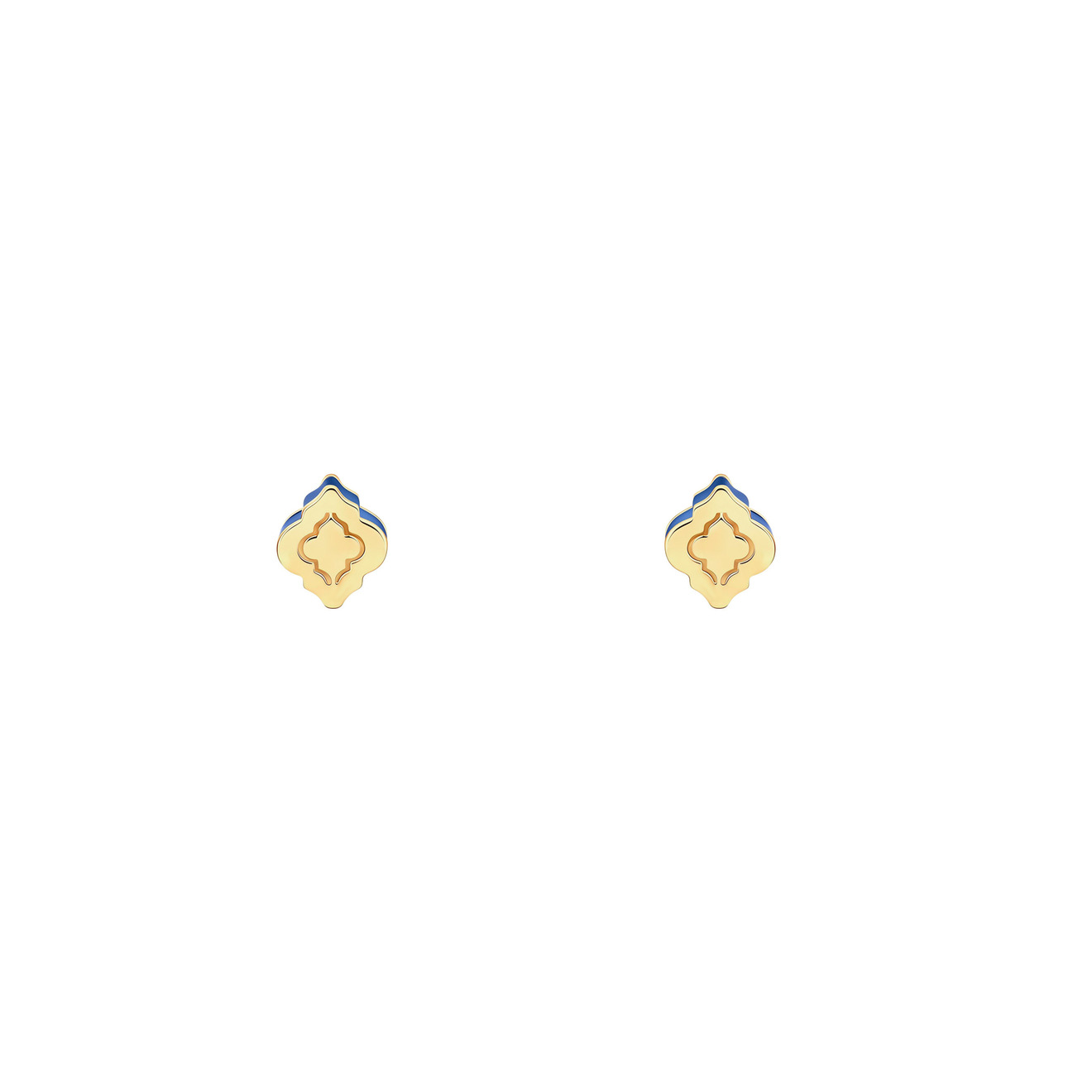 LUTA Jewelry Серебряные позолоченные пусеты Марокко с синей эмалью luta jewelry серебряная позолоченная моносерьга марокко с синей эмалью