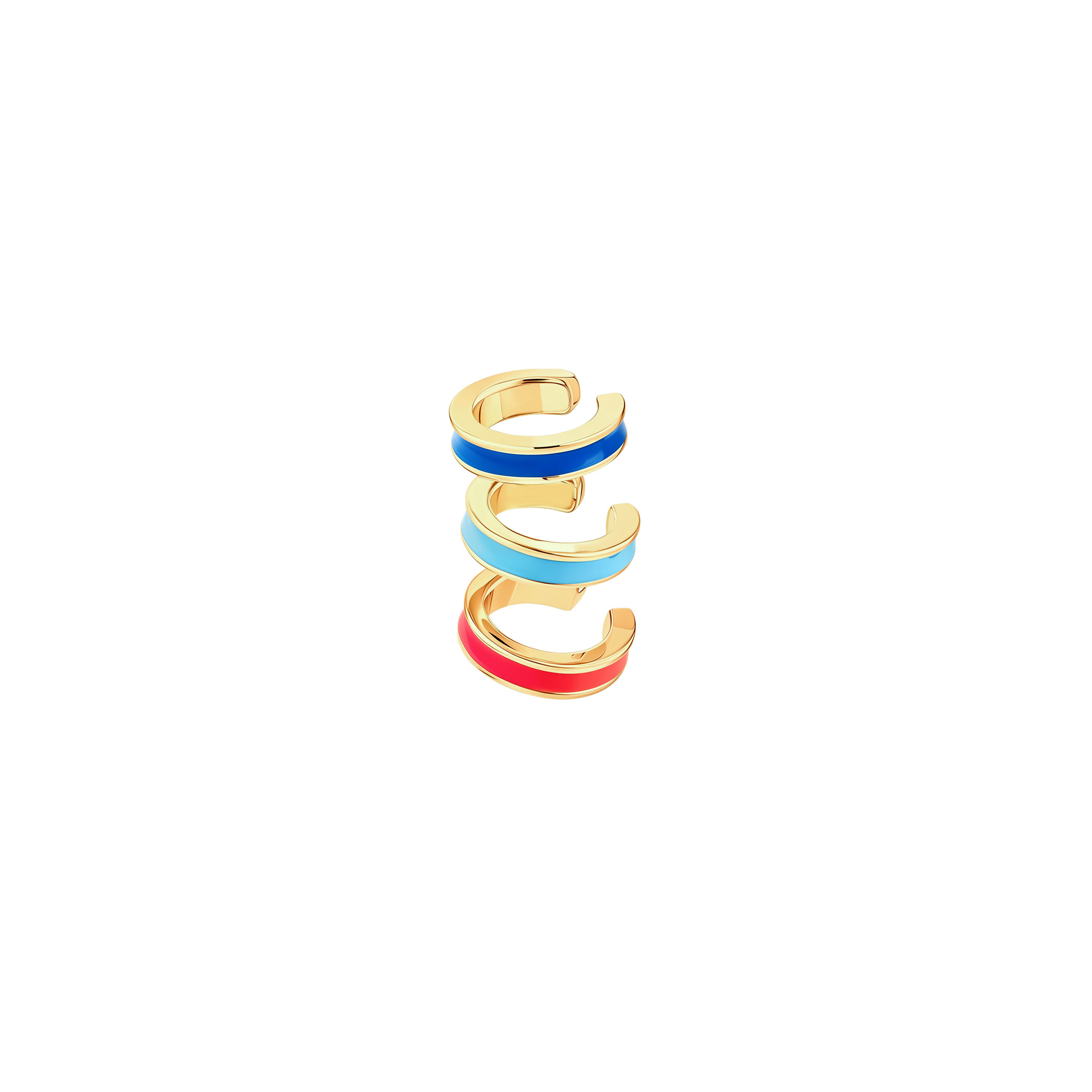 Set of silver cuffs with enamel