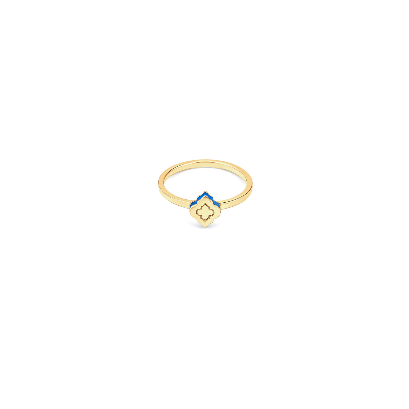 Тонкие кольца LUTA Jewelry Серебряное кольцо Марокко с синей эмалью и позолотой