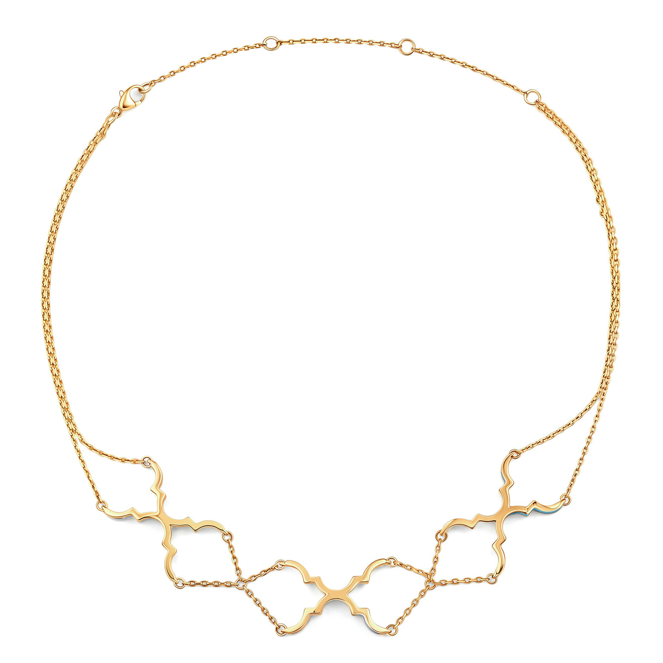 Чокеры LUTA Jewelry Подвижный чокер Марокко из серебра с позолотой и эмалью