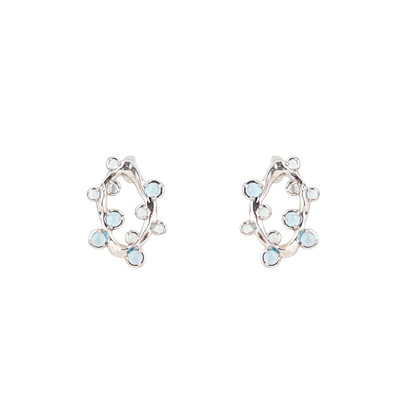 EKA KOMA Серьги «водный поток» из серебра гладкие