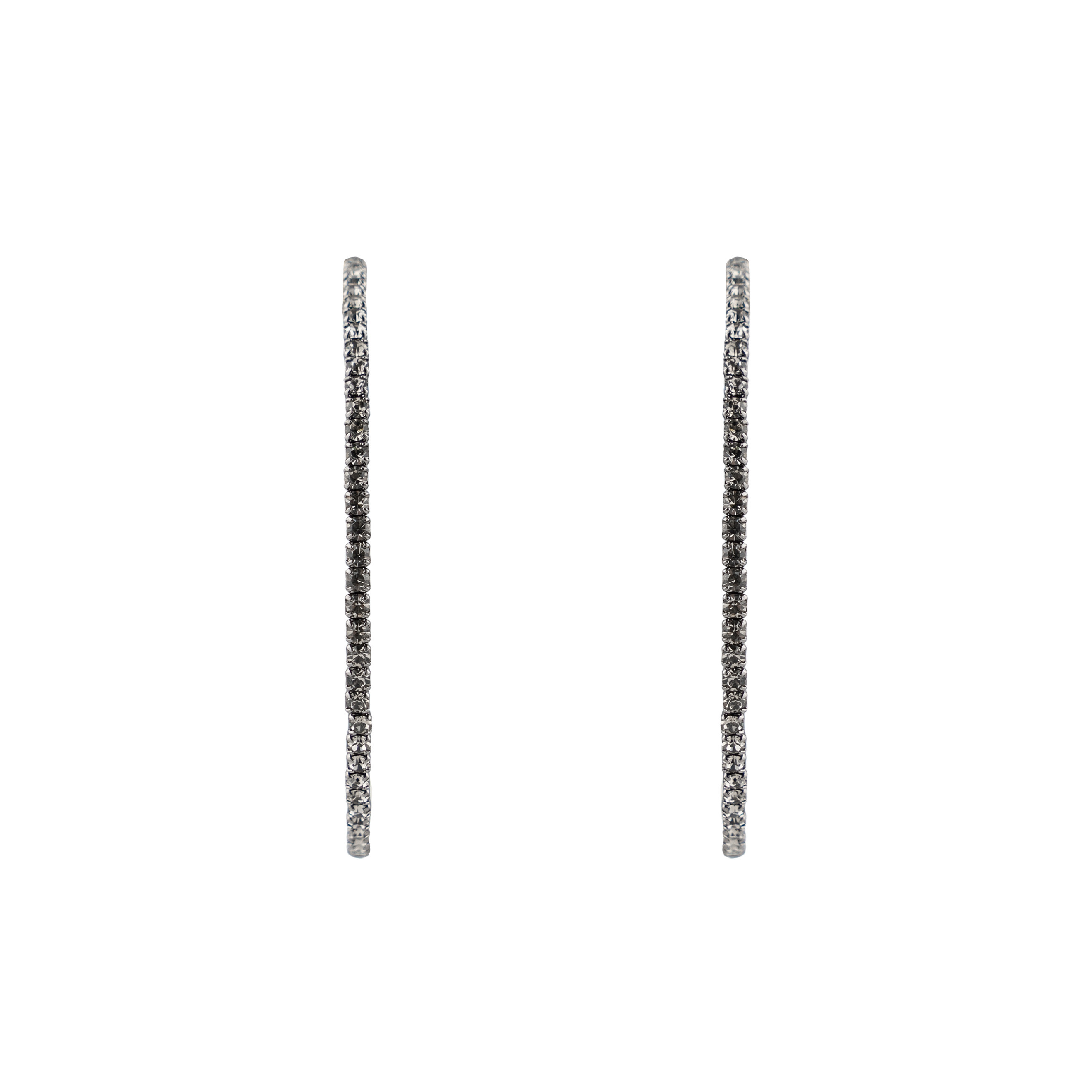 Black hoop earrings with crystals