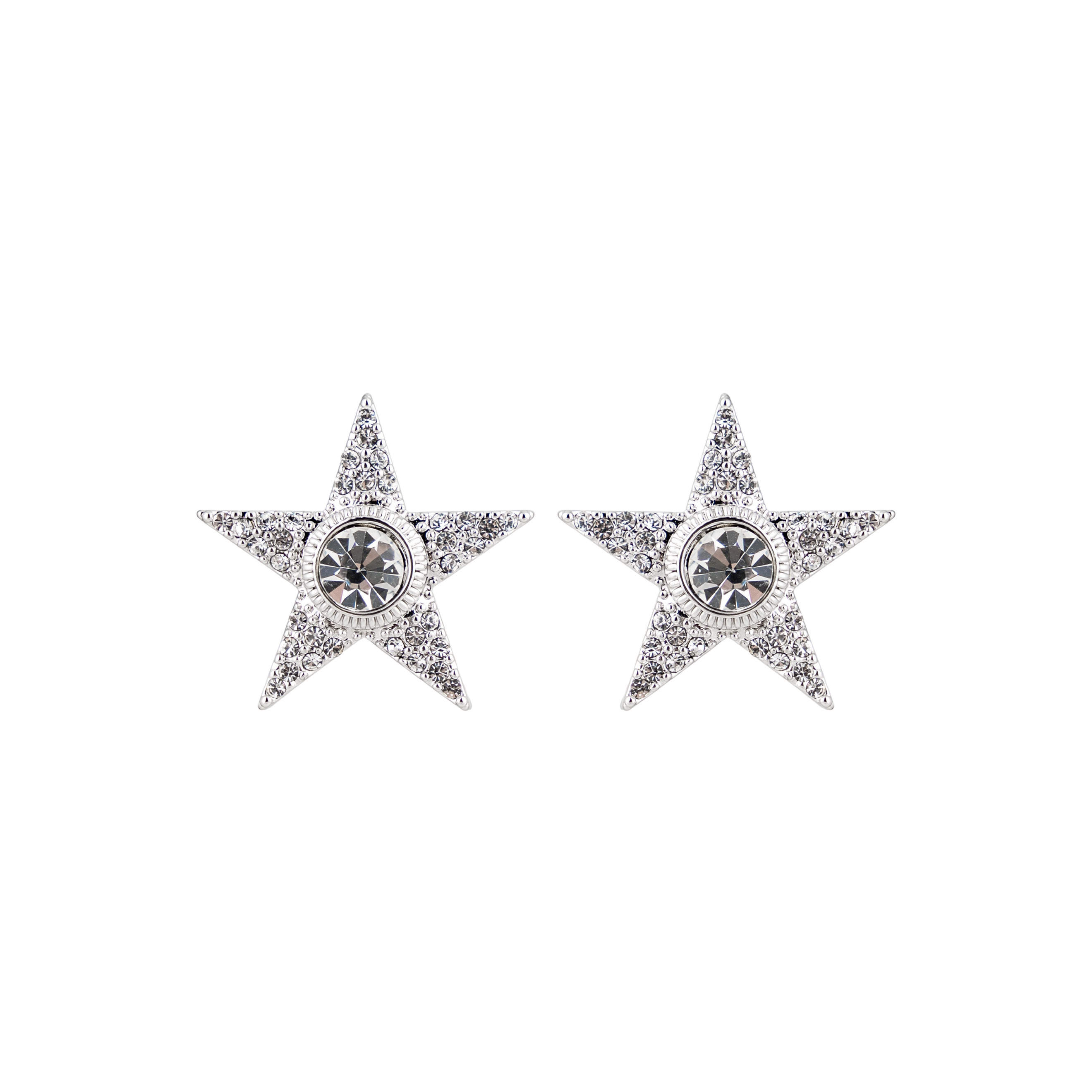 Silvery stars with crystals