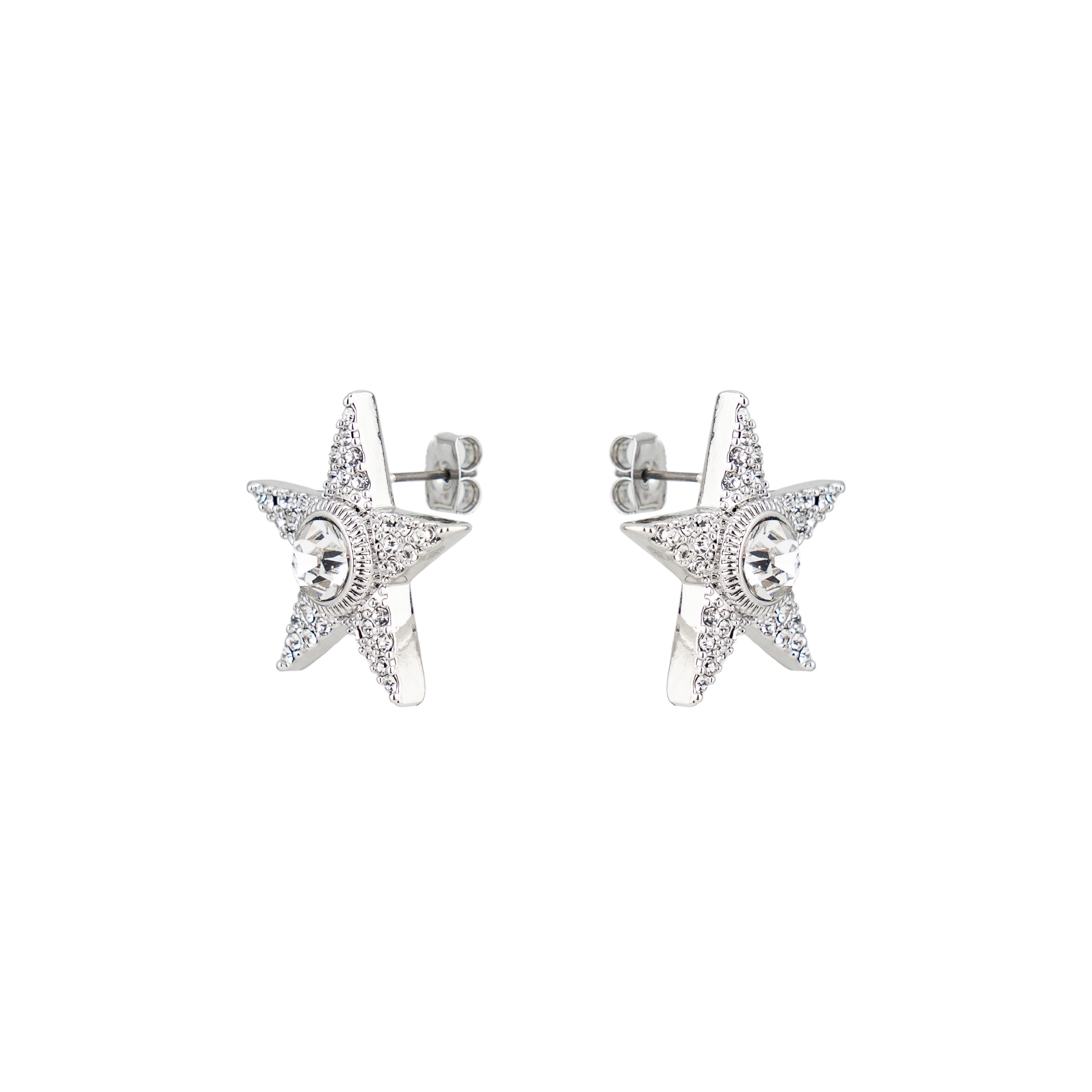 Silvery stars with crystals
