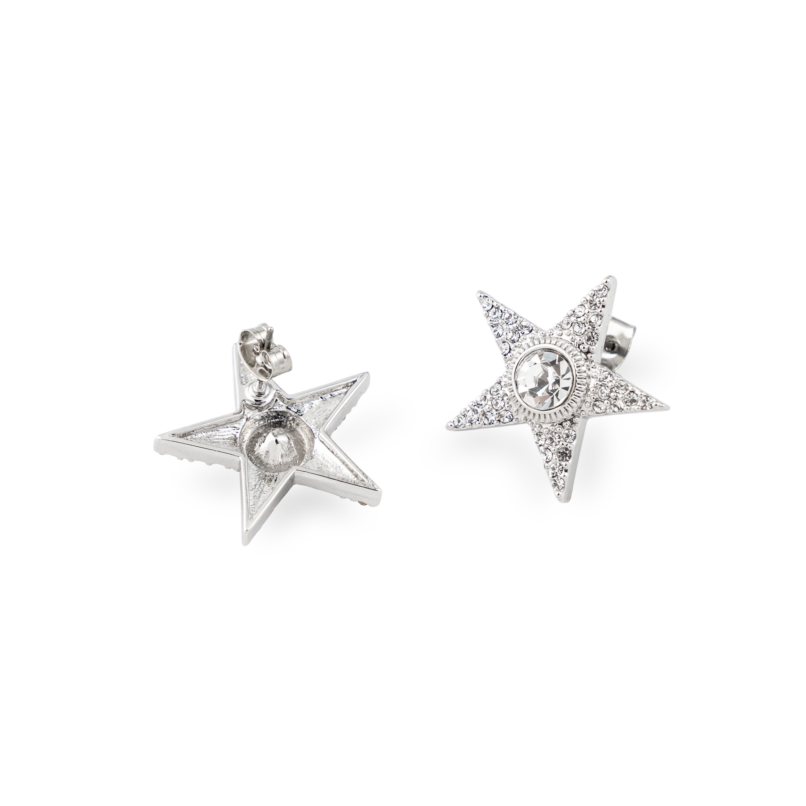 Silvery stars with crystals