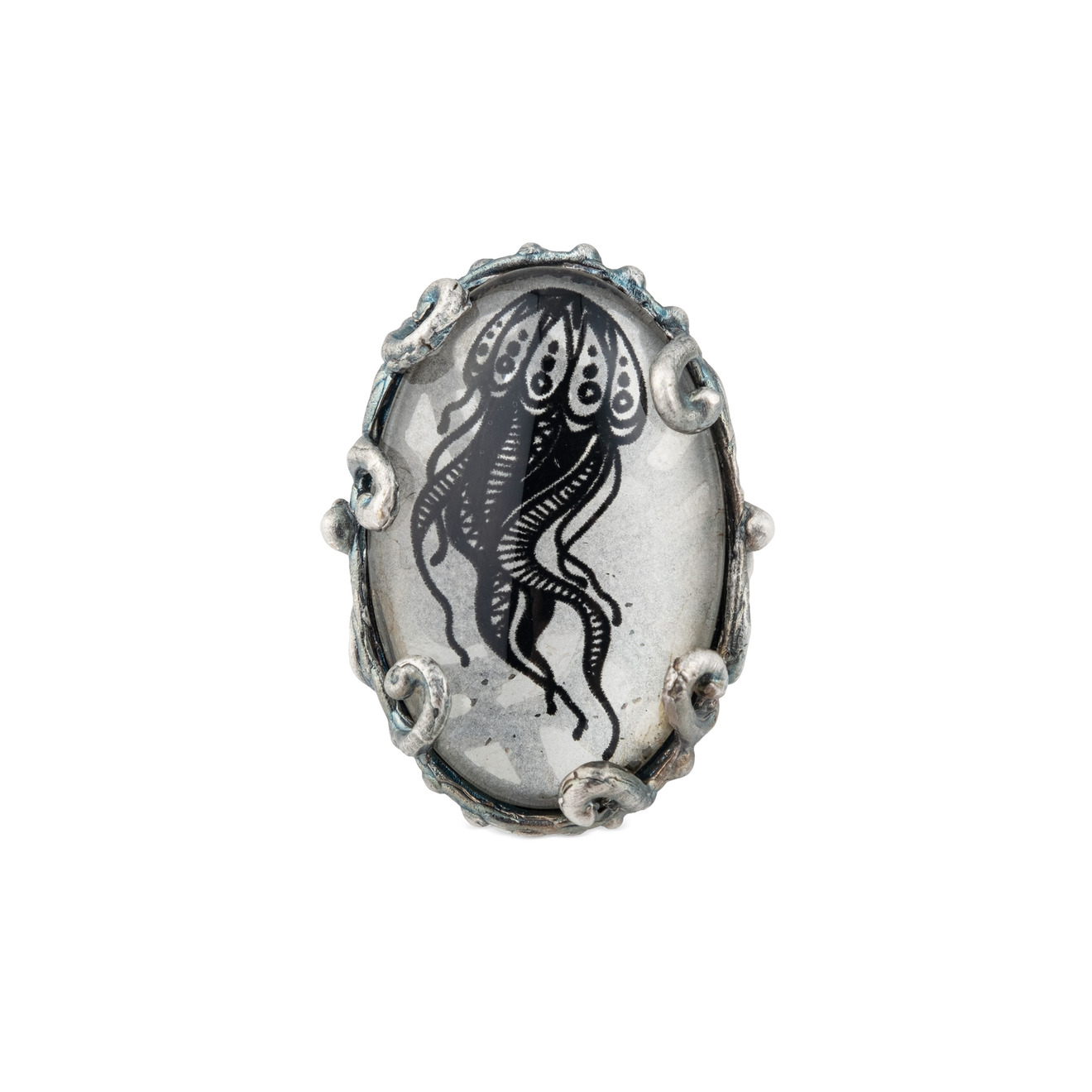 svarog sky большое кольцо с вставкой из стекла дракон Svarog Sky Большое кольцо с медузой