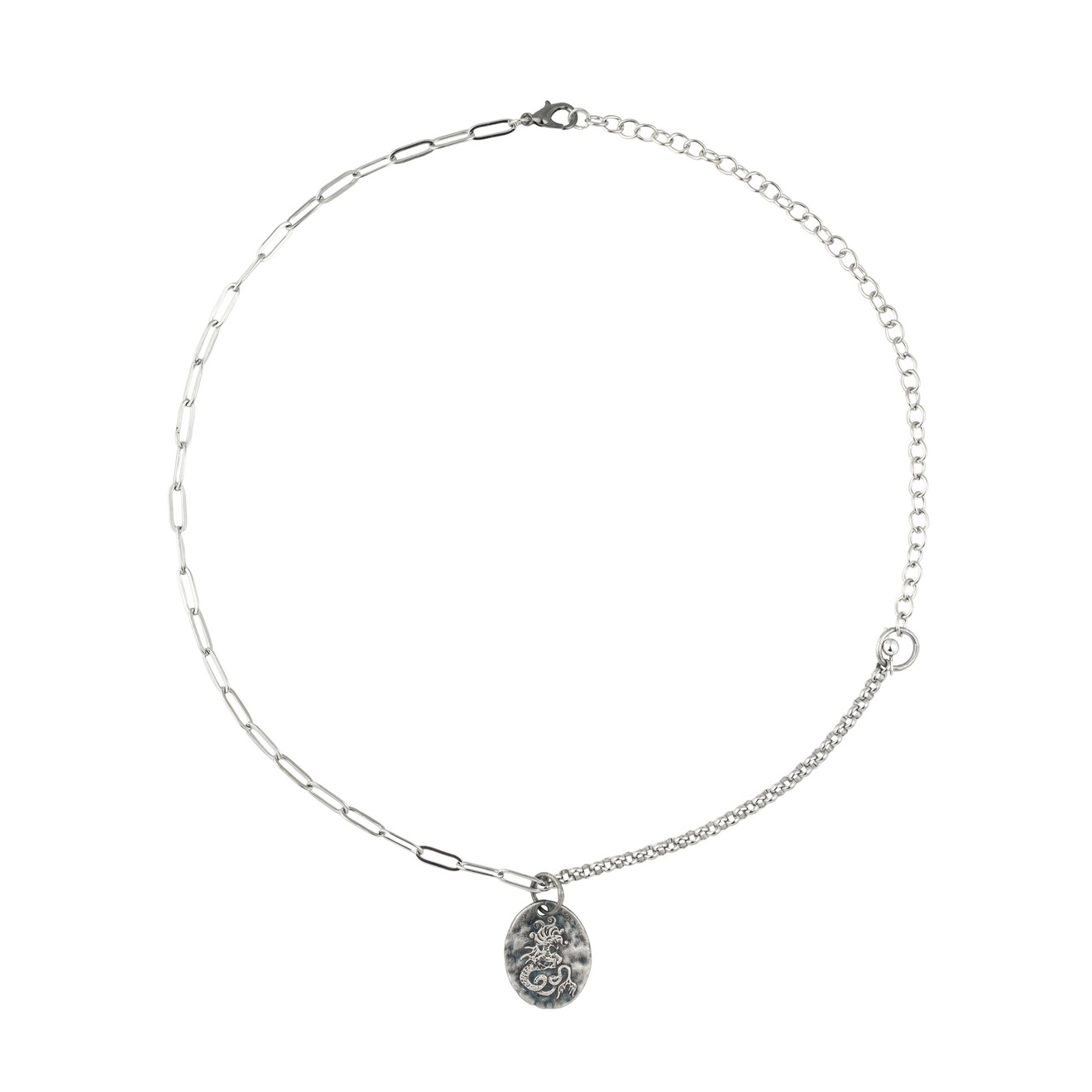 Svarog Sky Цепь с серебряным покрытием с круглой подвеской Морской конёк lalique колье с круглой подвеской с серебряным покрытием