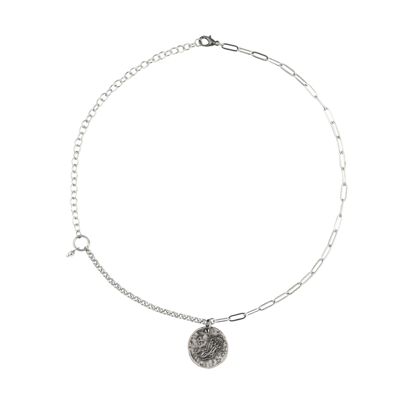 Svarog Sky Цепь с серебряным покрытием с круглой подвеской Медуза lalique колье с круглой подвеской с серебряным покрытием