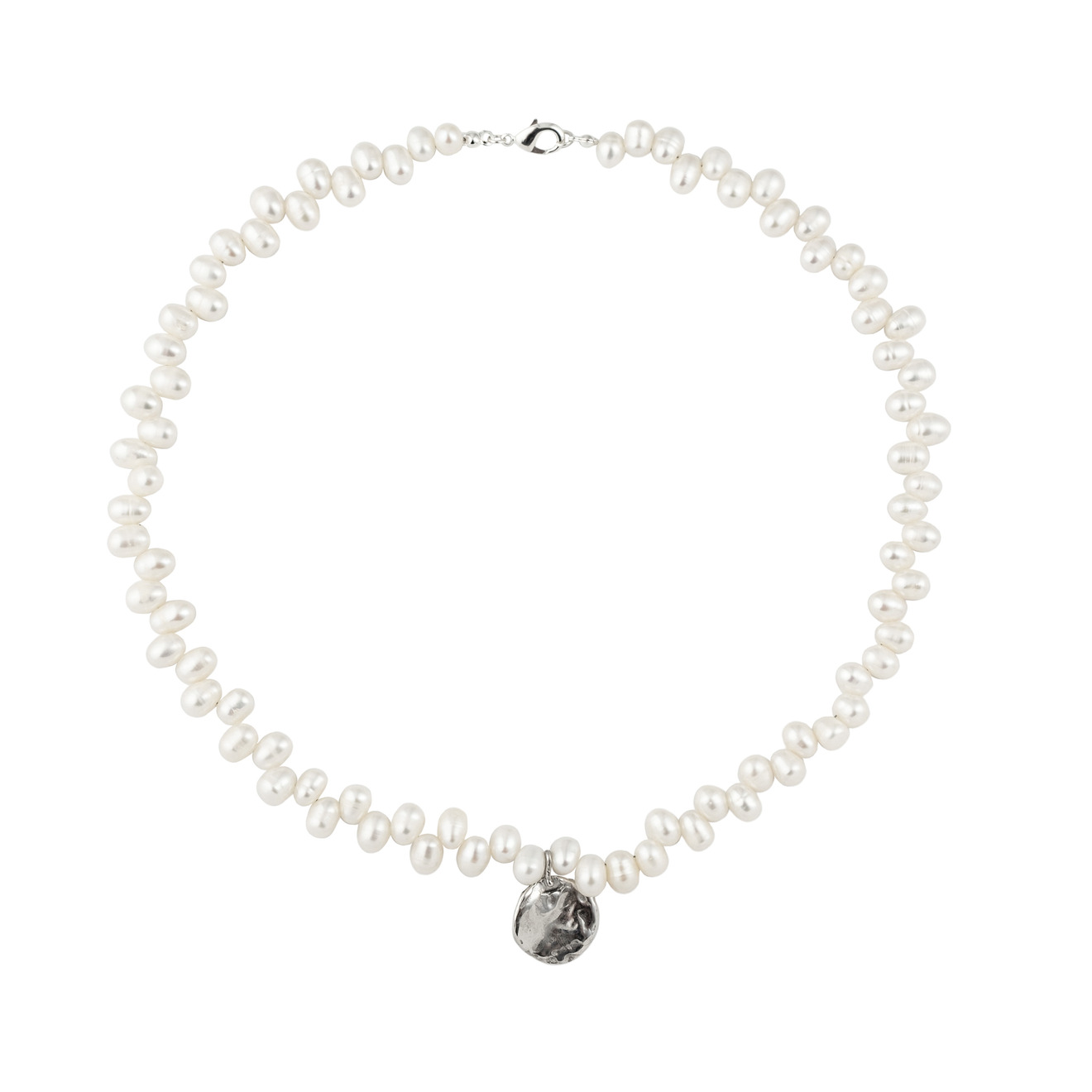 Ringstone Жемчужное ожерелье с серебристым медальоном ожерелье ringstone крупное withe desert позолоченное