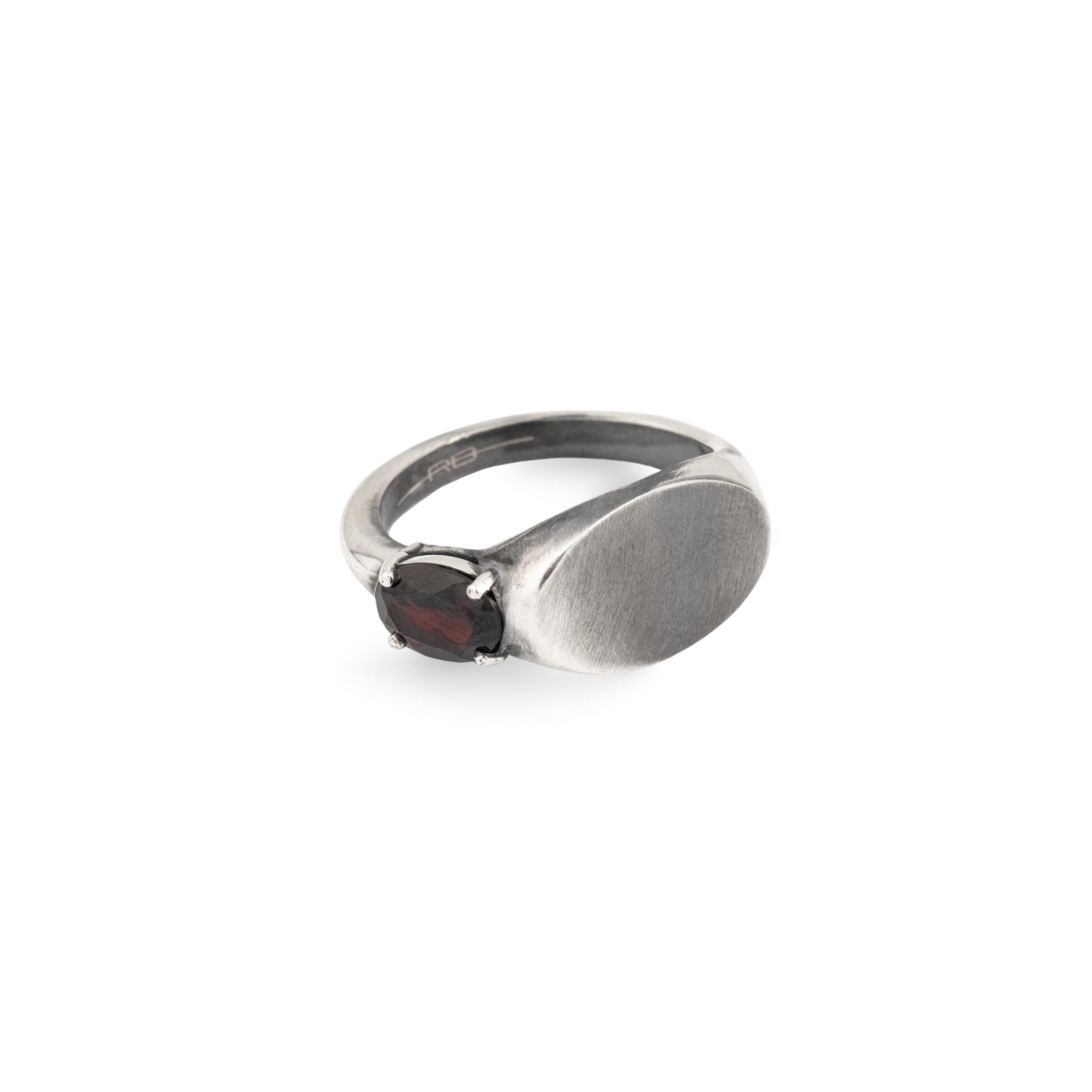 Кольцо-печатка из серебра ECHO 2 GARNET RING