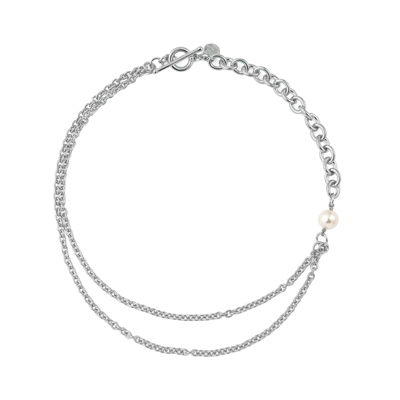 Philippe Audibert Колье Claire glass pearl с серебряным покрытием philippe audibert позолоченное колье claire glass pearl