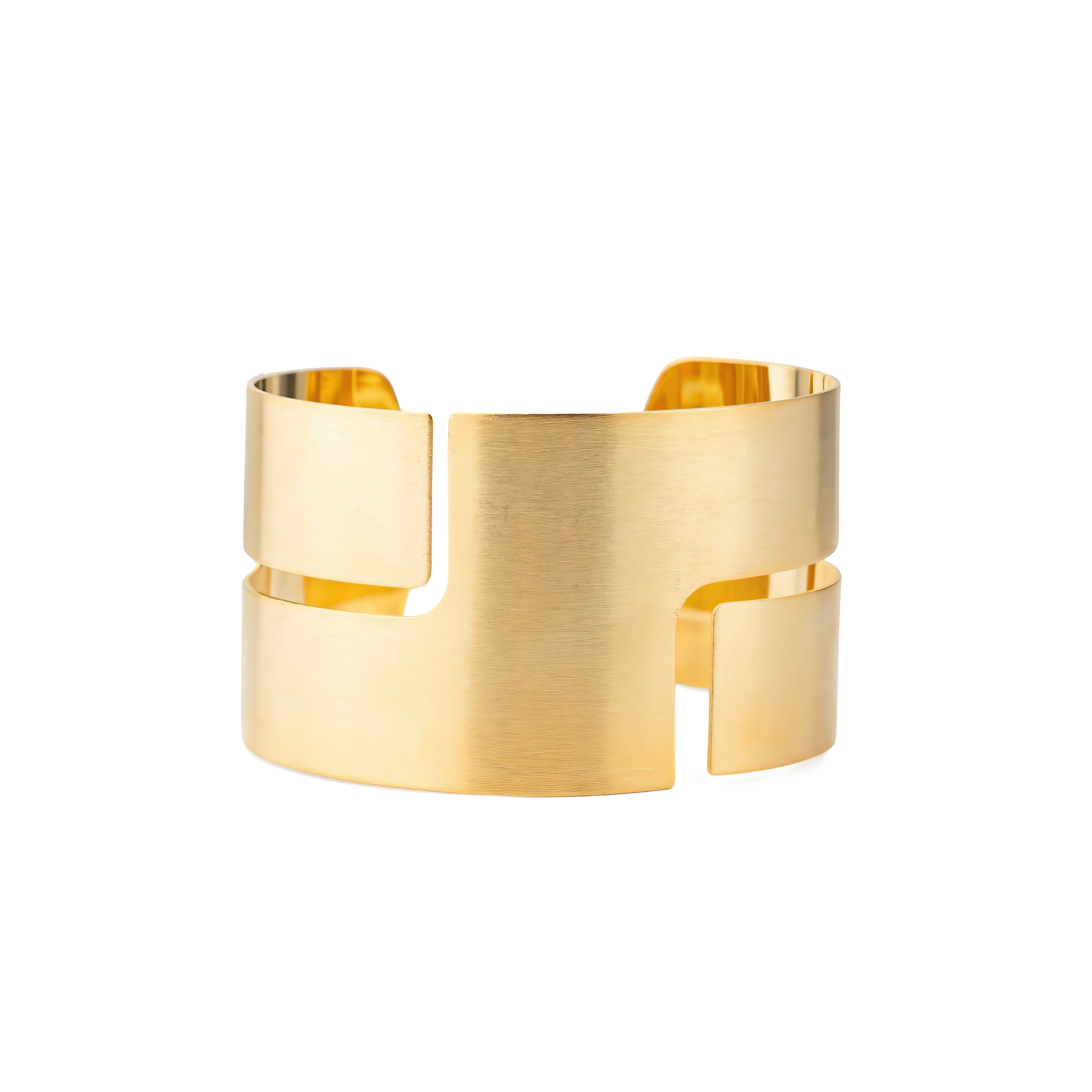 Gold wide bracelet with a pattern