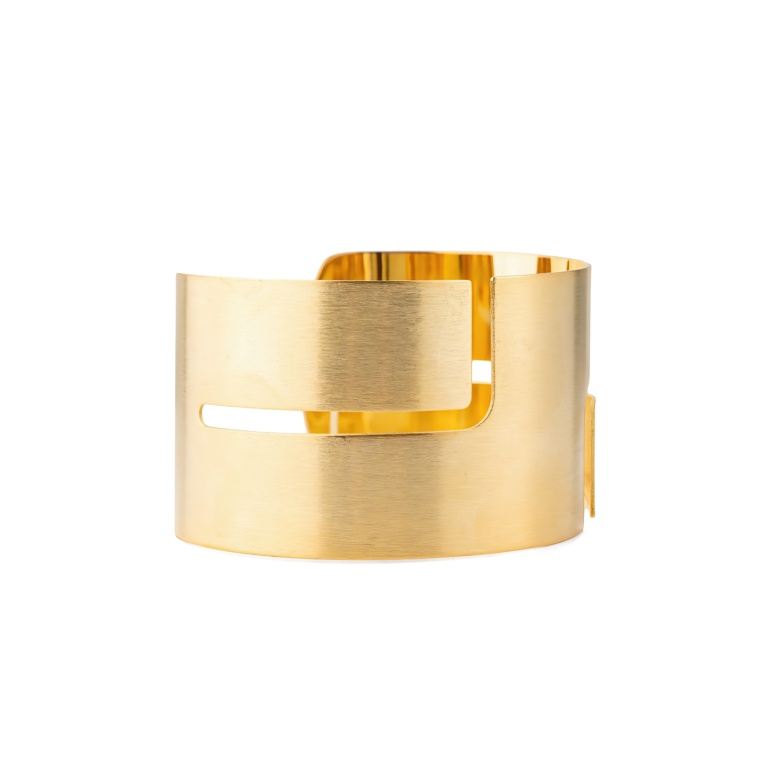 Gold wide bracelet with a pattern