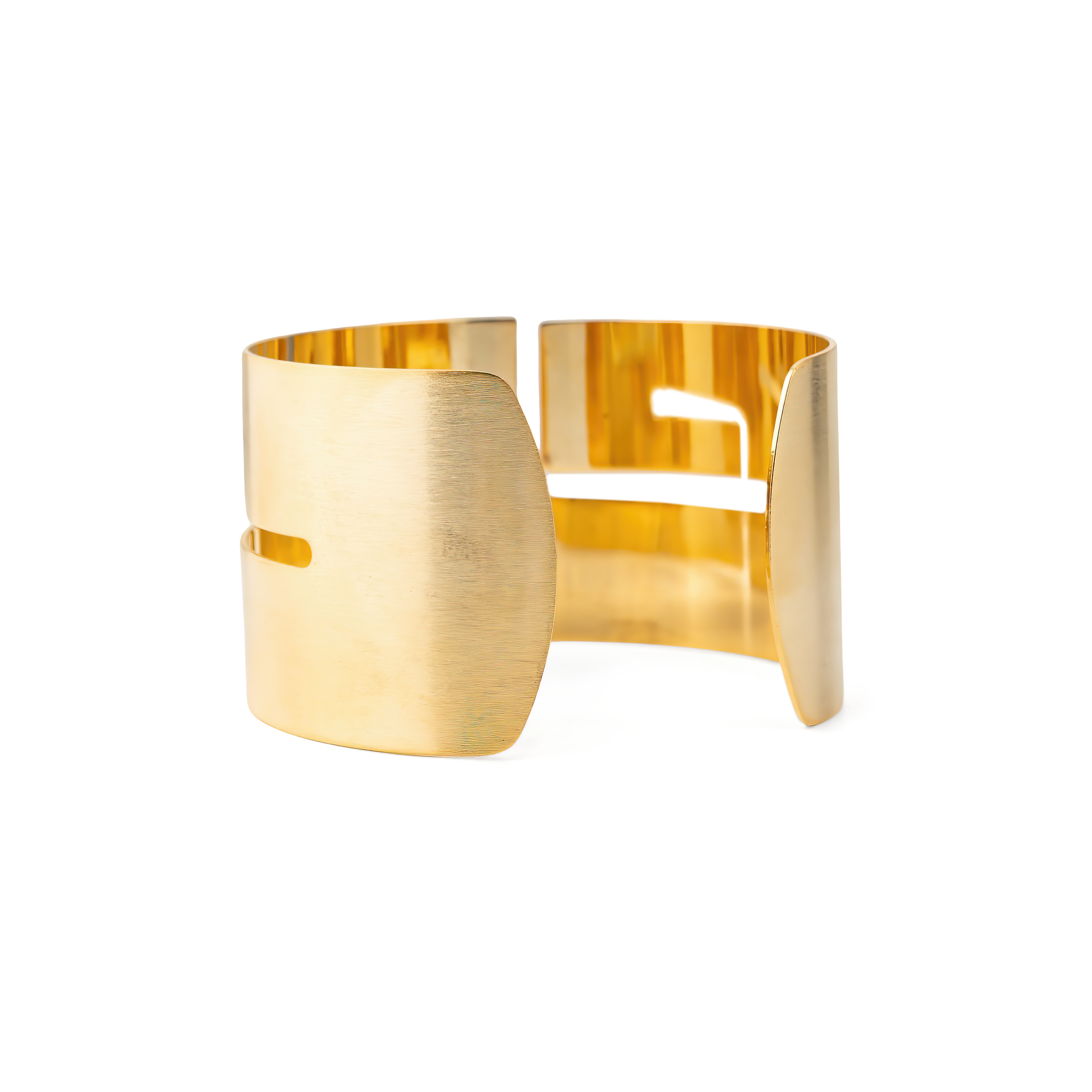 Gold wide bracelet with a pattern