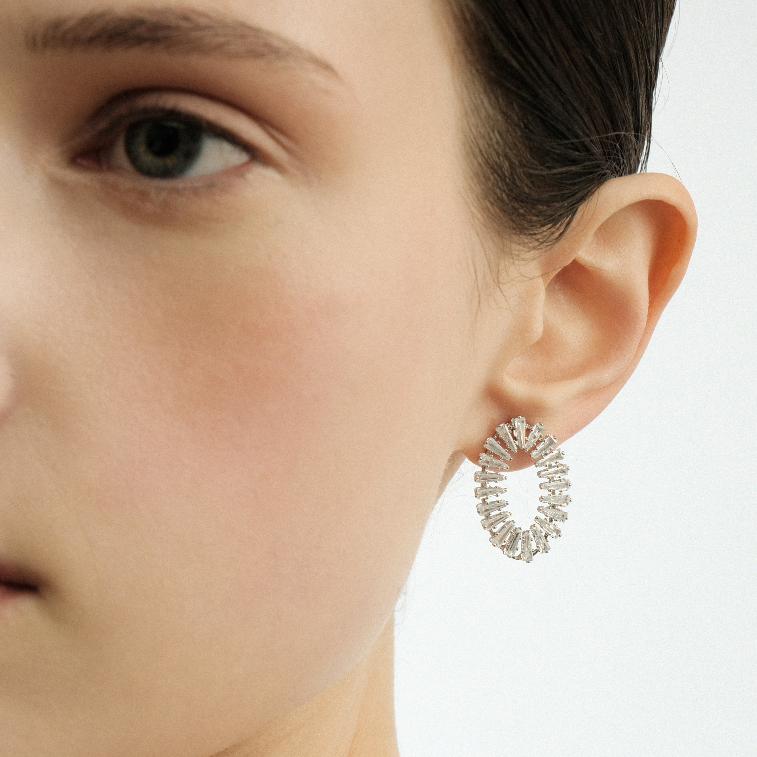 Crystal Oval Earrings
