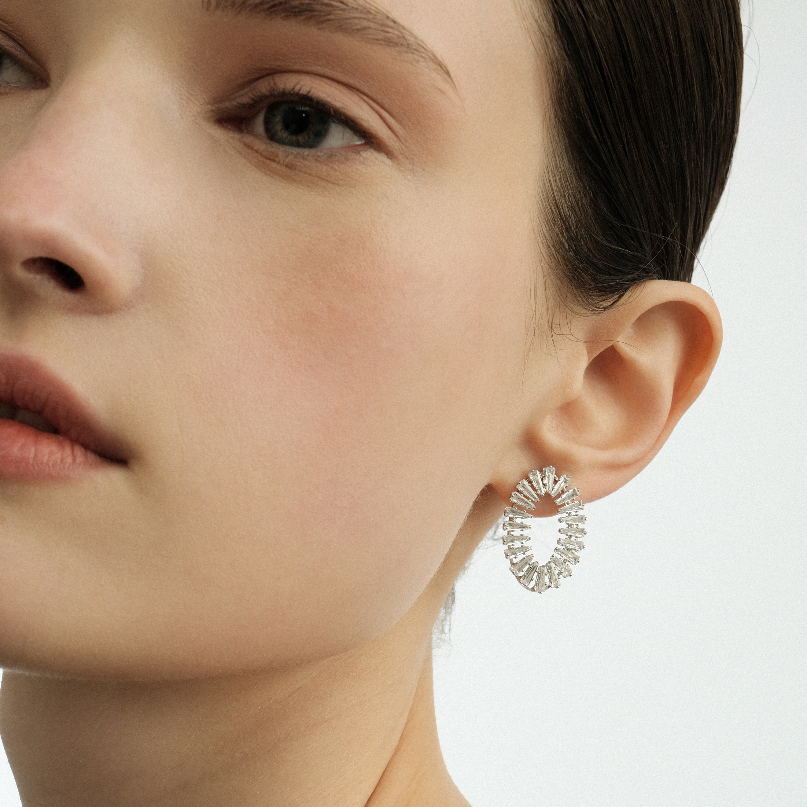 Crystal Oval Earrings