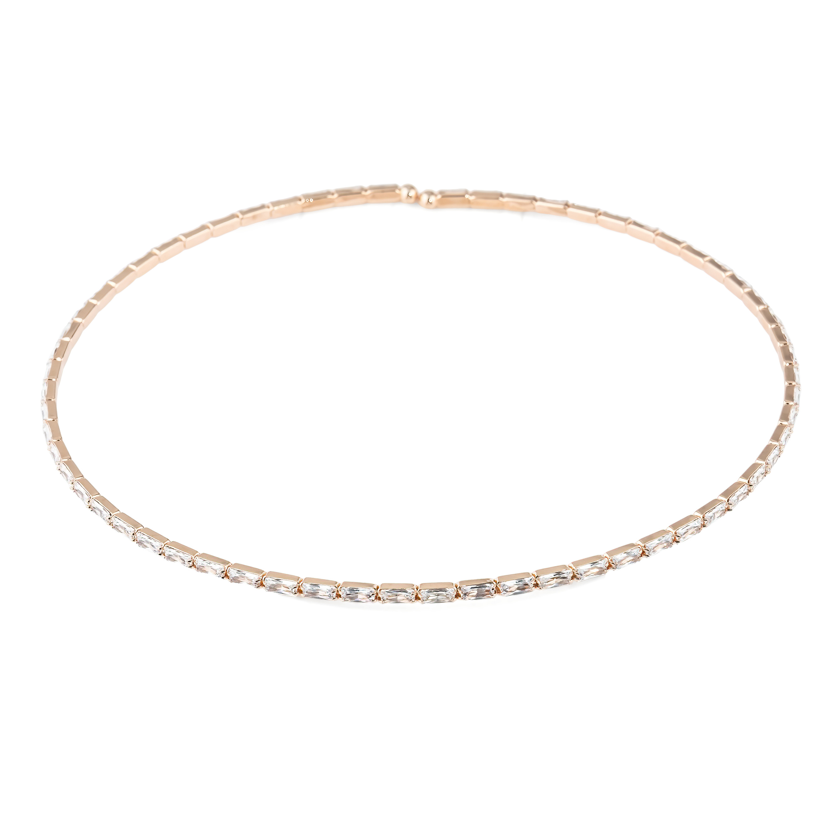 Pink choker with baguettes