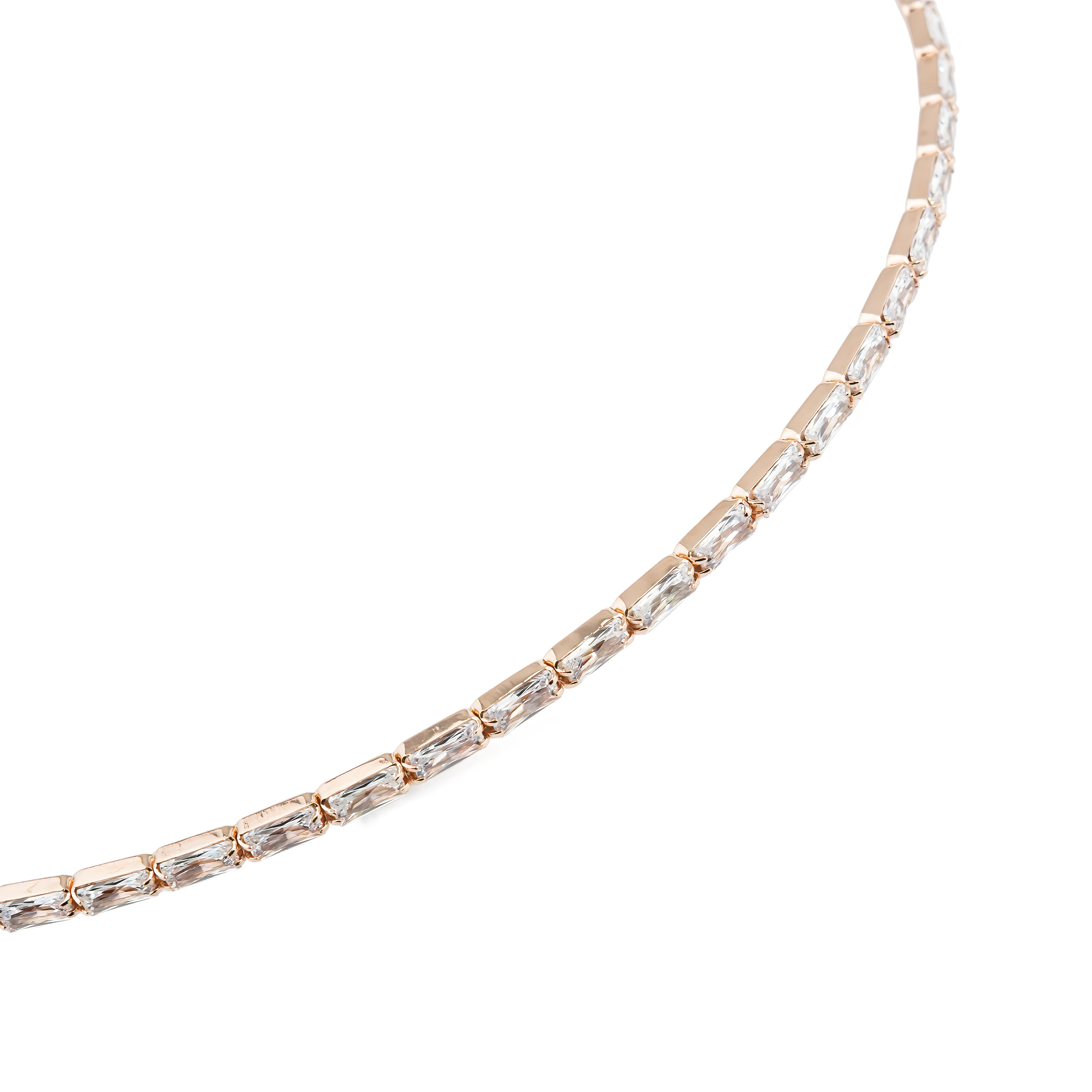 Pink choker with baguettes