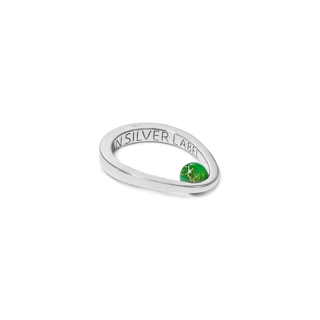 maximilian silver label кольцо из серебра авокадо с черным агатом Maximilian Silver Label Кольцо из серебра «Авокадо» с зеленым варисцитом