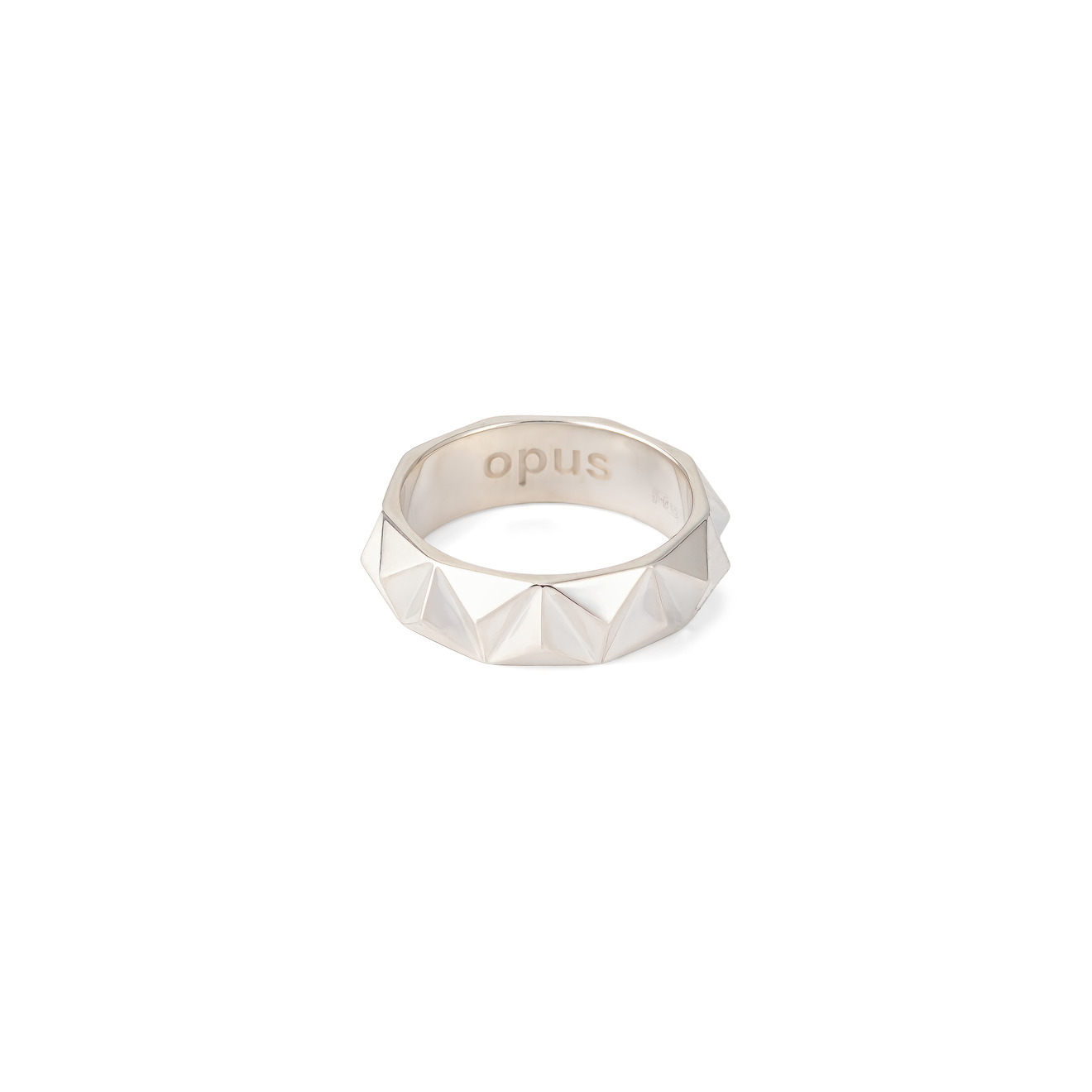 Opus Jewelry Кольцо из серебра с гранями Razor Band Ring 6.5 мм opus jewelry моносерьга из серебра net cross earring с цитрином