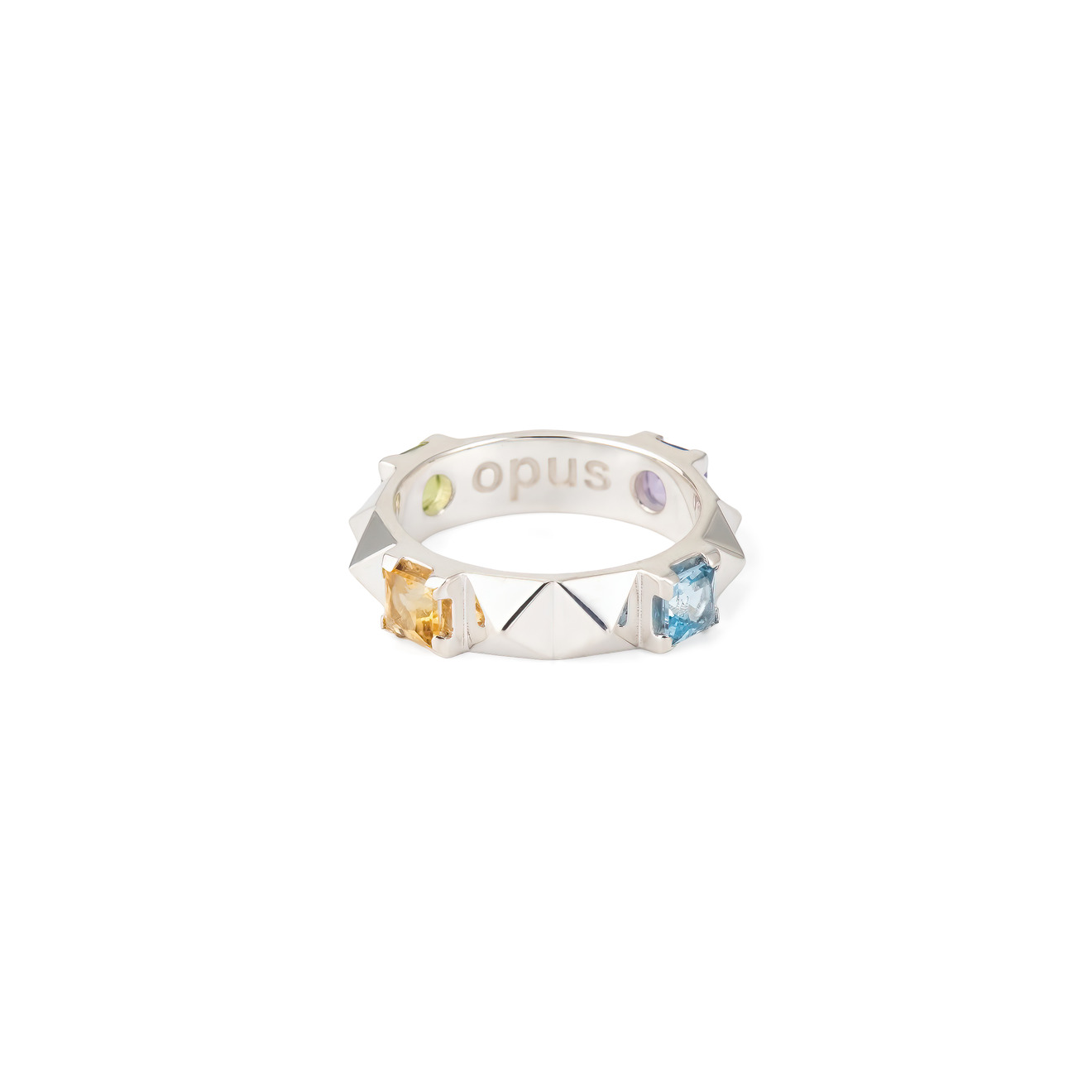 Opus Jewelry Граненое кольцо из серебра с камнями Game Ring opus jewelry моносерьга из серебра net cross earring с цитрином