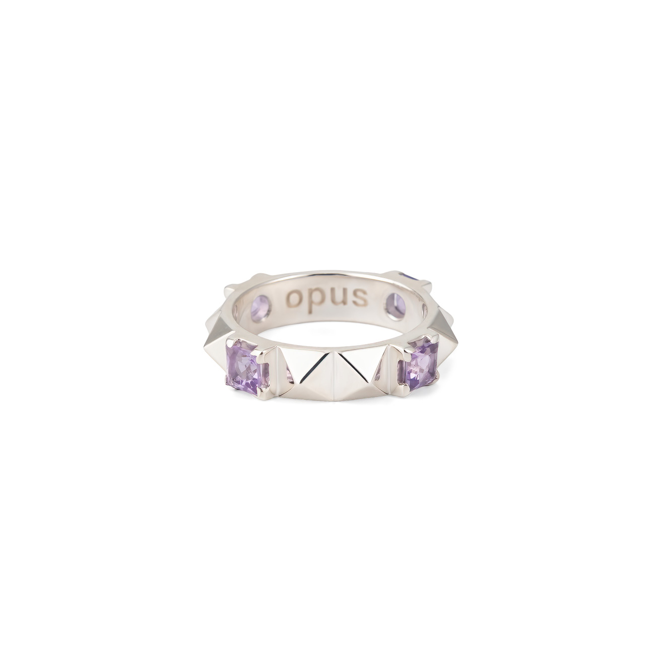 Opus Jewelry Граненое кольцо из серебра с аметистами Game Ring opus jewelry моносерьга из серебра net cross earring с топазом