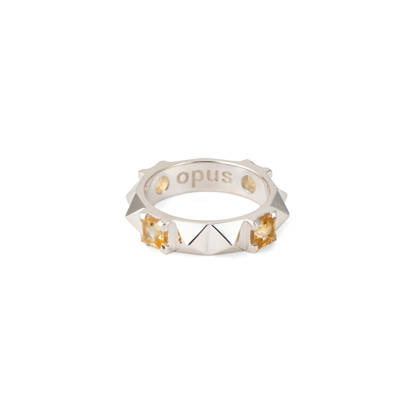 Opus Jewelry Граненое кольцо из серебра с цитринами Game Ring opus jewelry моносерьга из серебра pin earring small