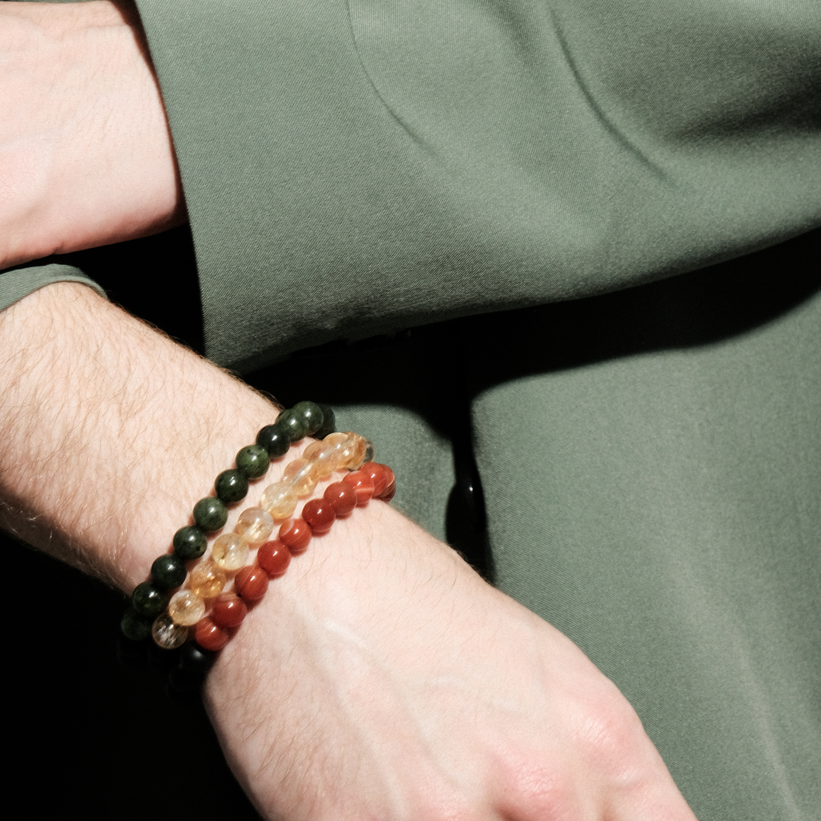 Bracelet made of agate and carnelian Ø8mm