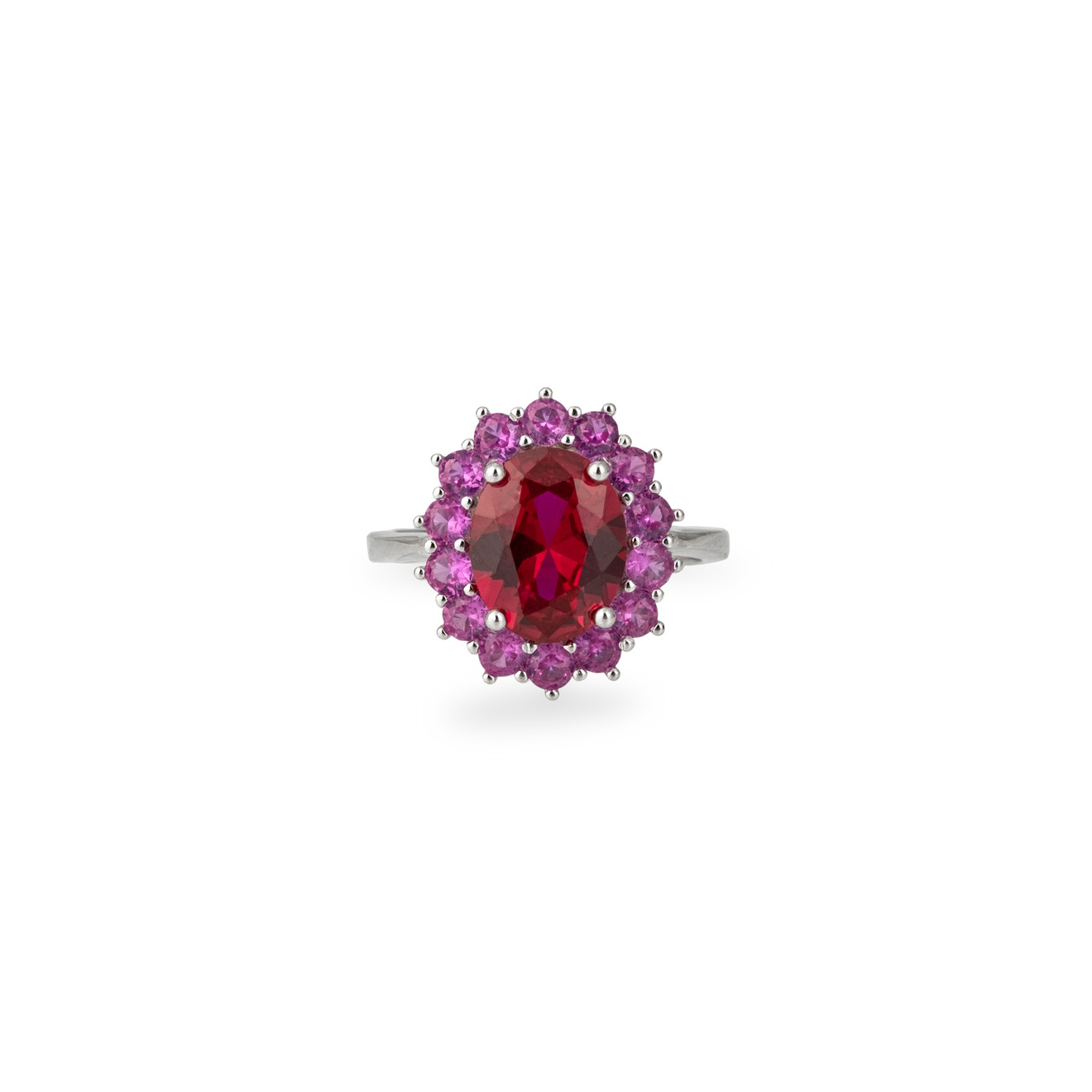 Holy Silver Серебряное кольцо с крупным красным кристаллом