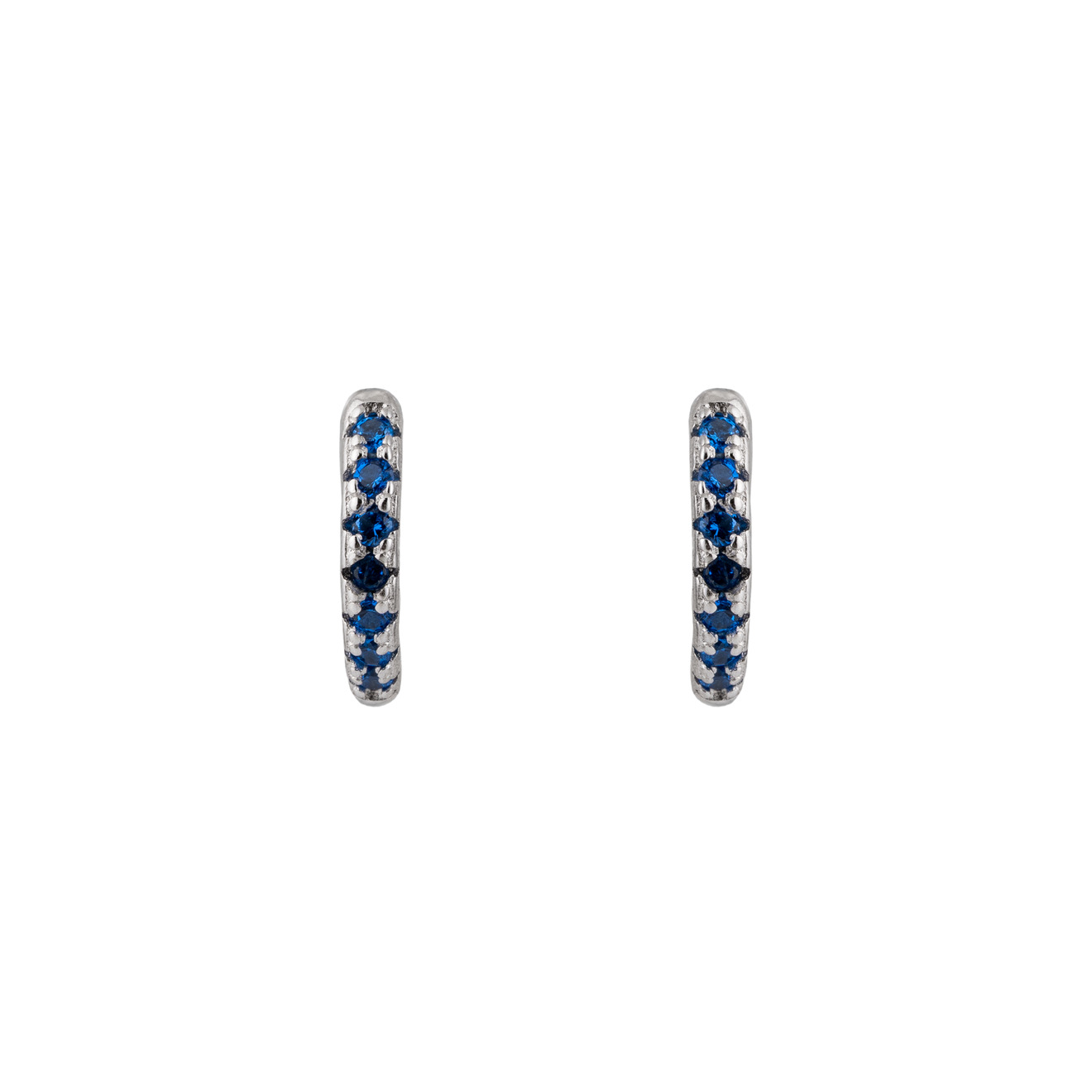 SKYE Серебряные серьги-колечки с дорожкой из синих кристаллов