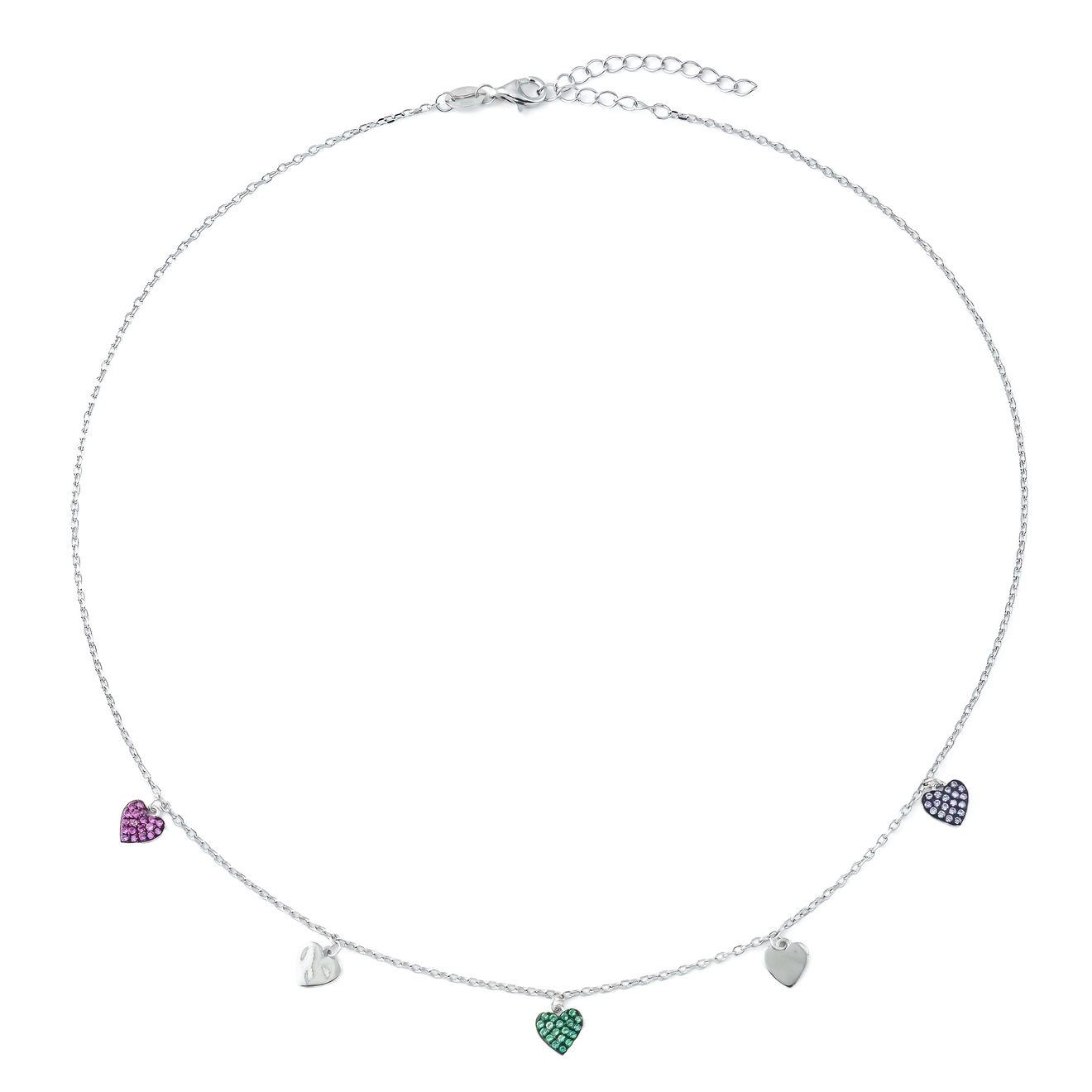 SKYE Колье из серебра с разноцветными подвесками-сердцами prosto jewelry колье из серебра с разноцветными подвесками