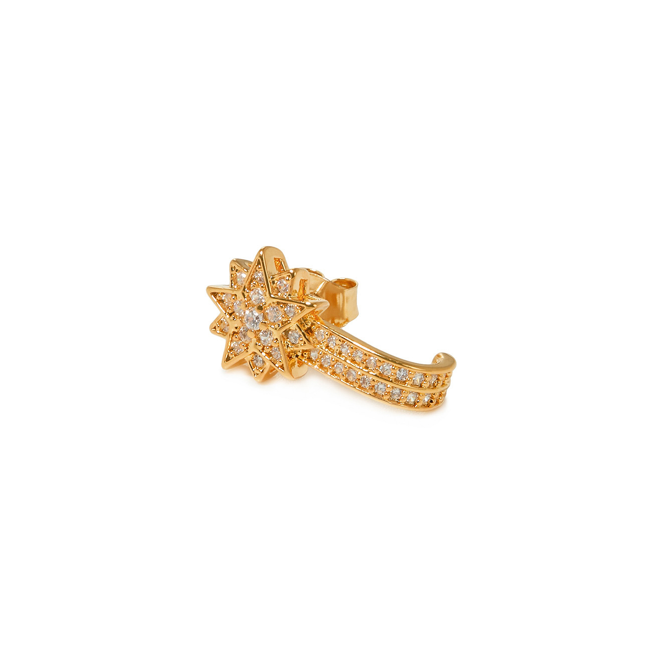 climber earrings with stars and crystals