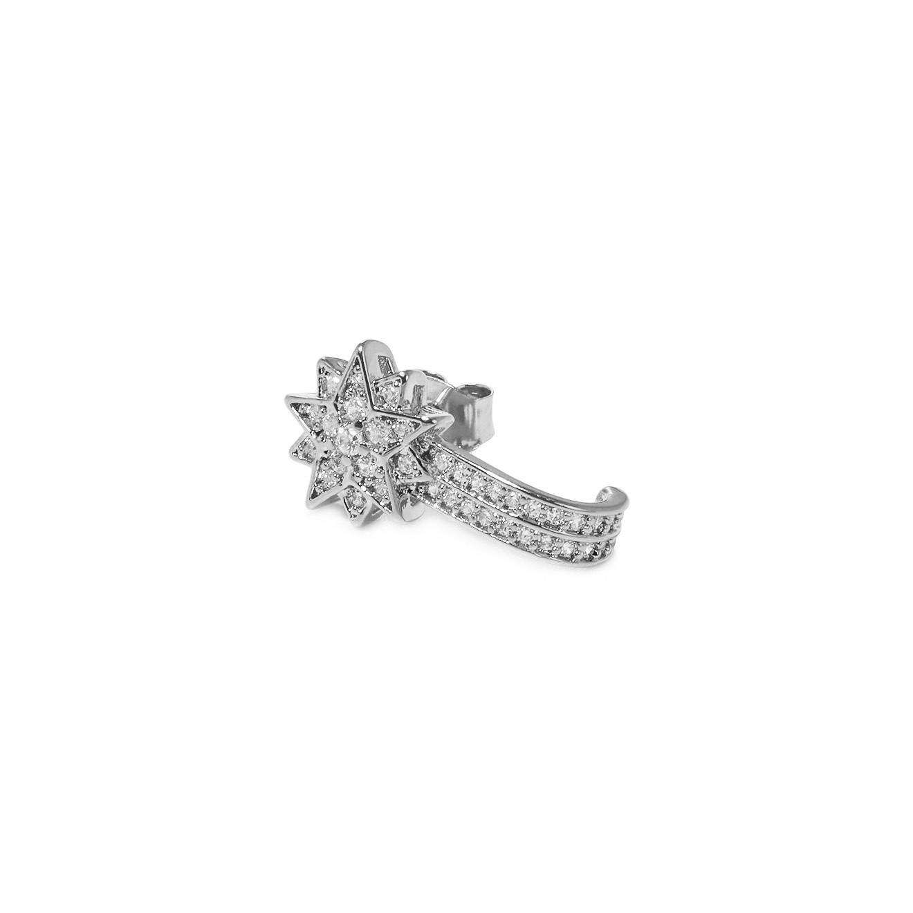 climber earrings with stars and crystals