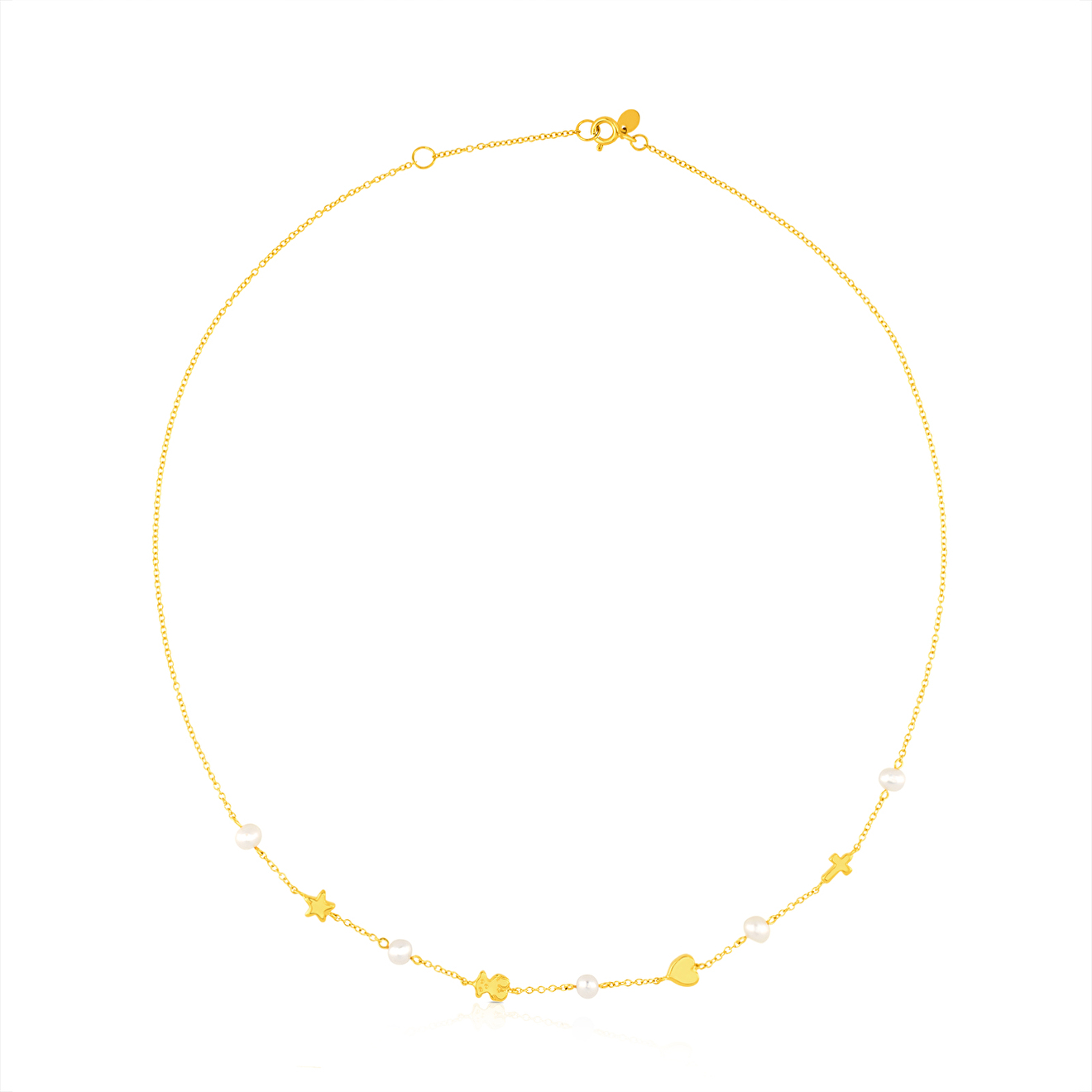Sweet Dolls XXS necklace in yellow gold with pearls