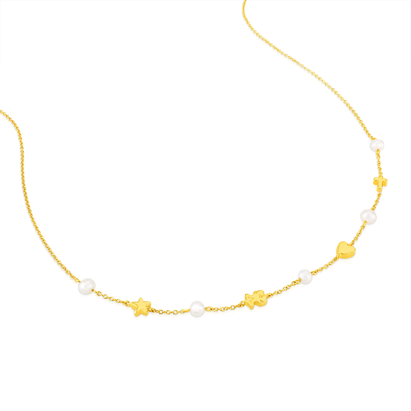 Sweet Dolls XXS necklace in yellow gold with pearls