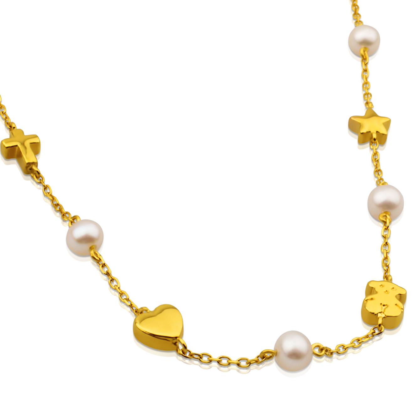 Sweet Dolls XXS necklace in yellow gold with pearls