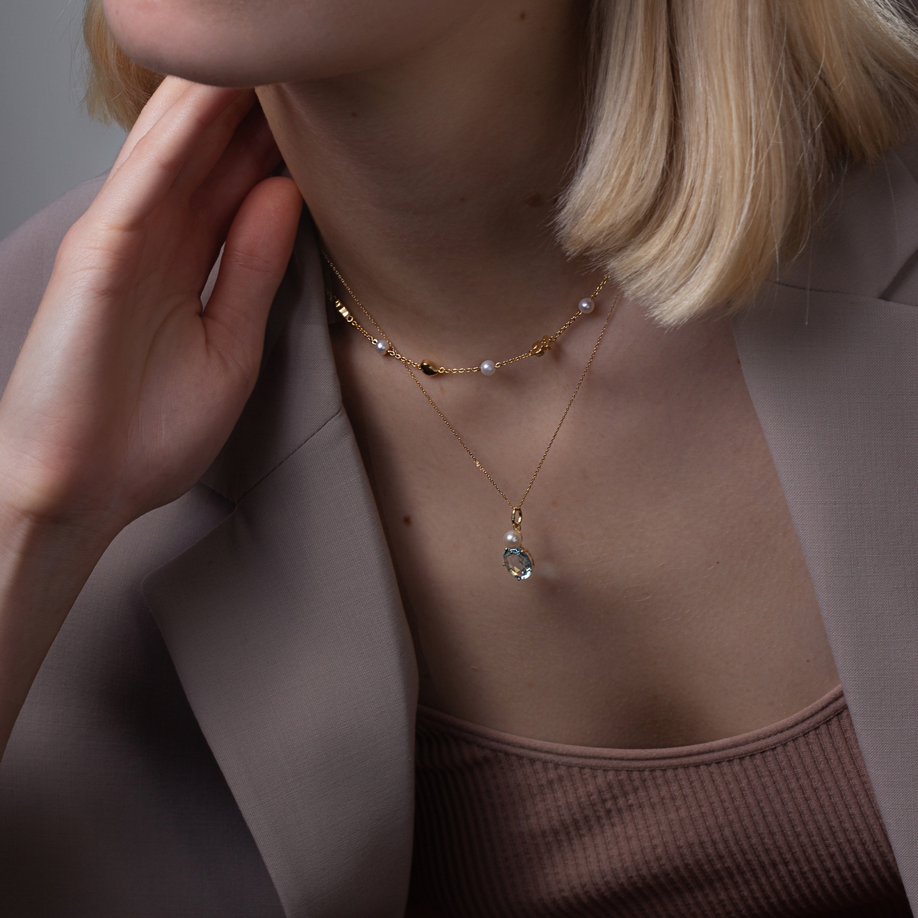 Sweet Dolls XXS necklace in yellow gold with pearls