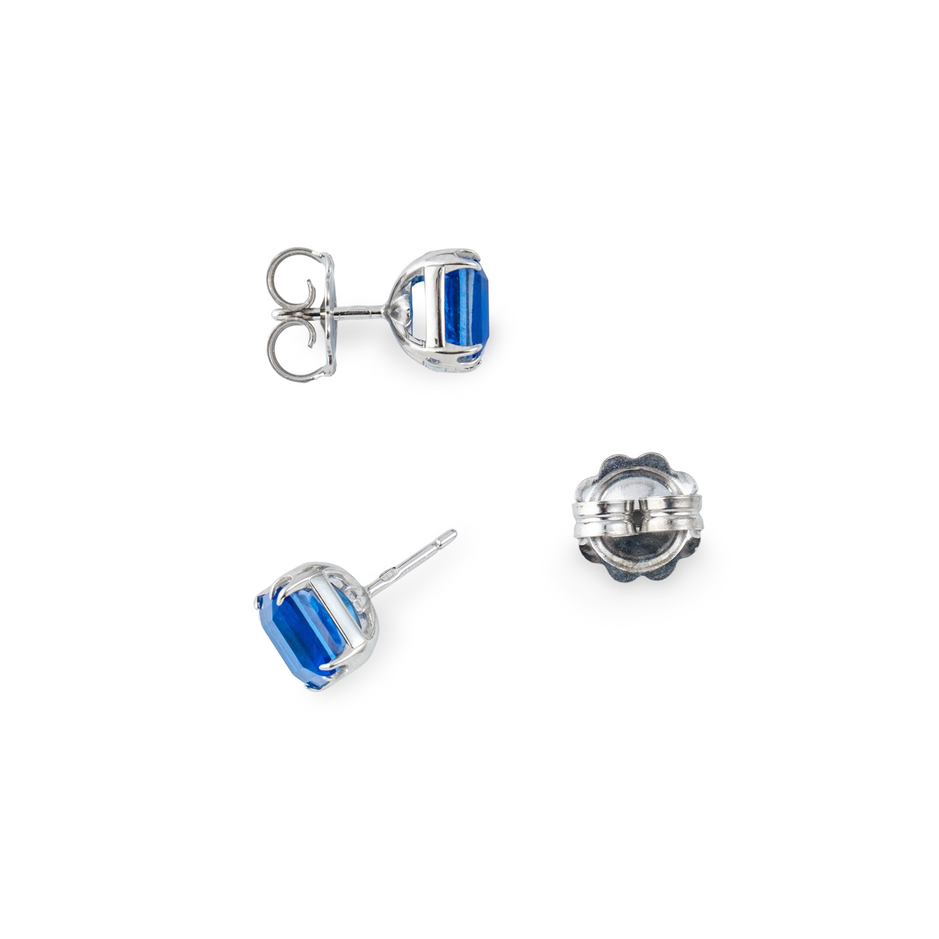 AMOVA Пусеты из серебра с сапфировым кварцем amova кольцо из серебра с синим кварцем и фабулитами