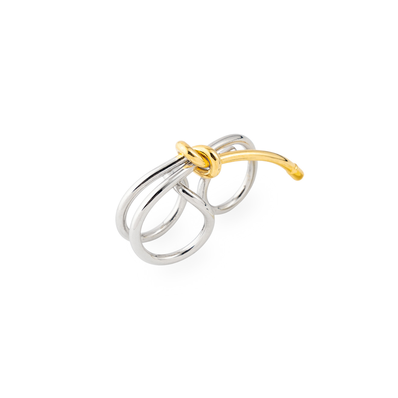 кольцо узел золотой Aloud Биколорное кольцо «Узел»