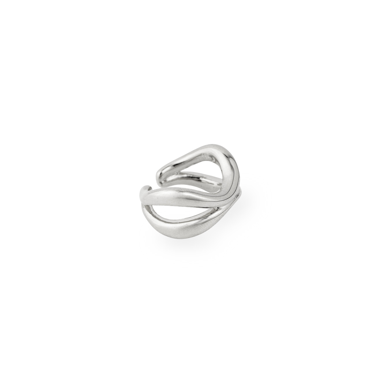 Aloud Серебристое двойное кольцо aqua двойное серебристое кольцо из шариков